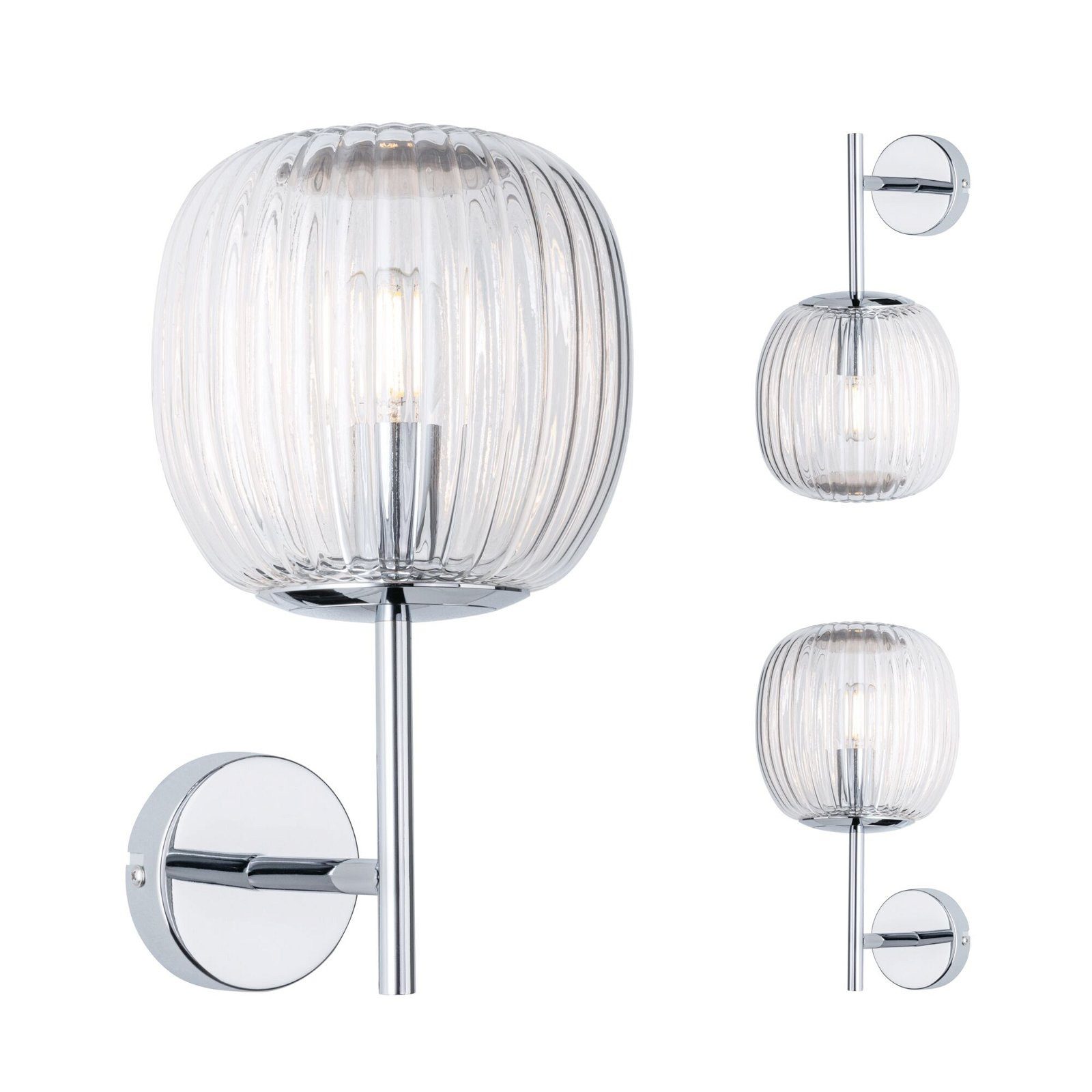 Paulmann Wandlamp Ruya IP44 E14 230V max. 20W Glas, Chroom (1 stuk)