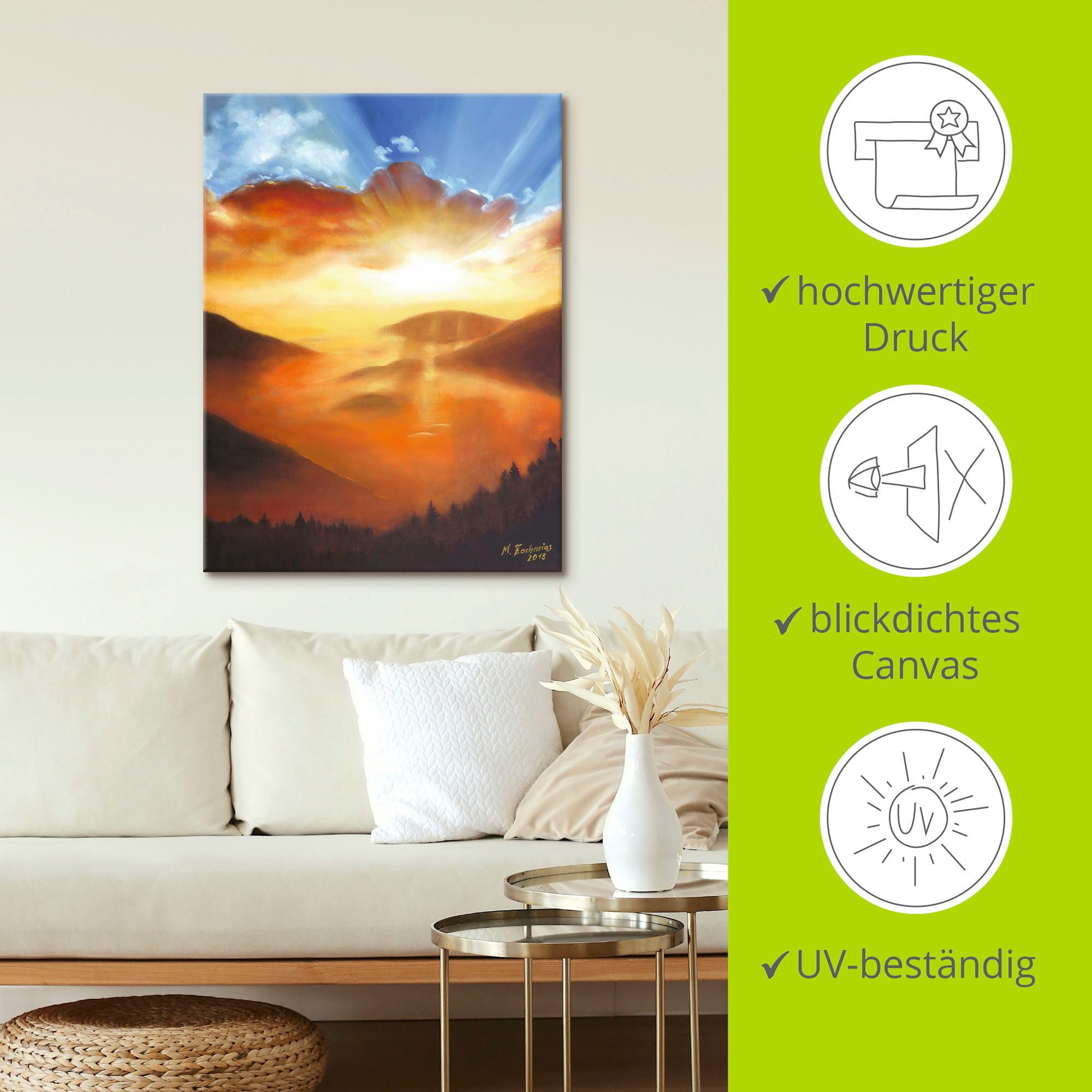 Artland Artprint Ontwaken in de natuur als artprint op linnen, poster in verschillende formaten maten