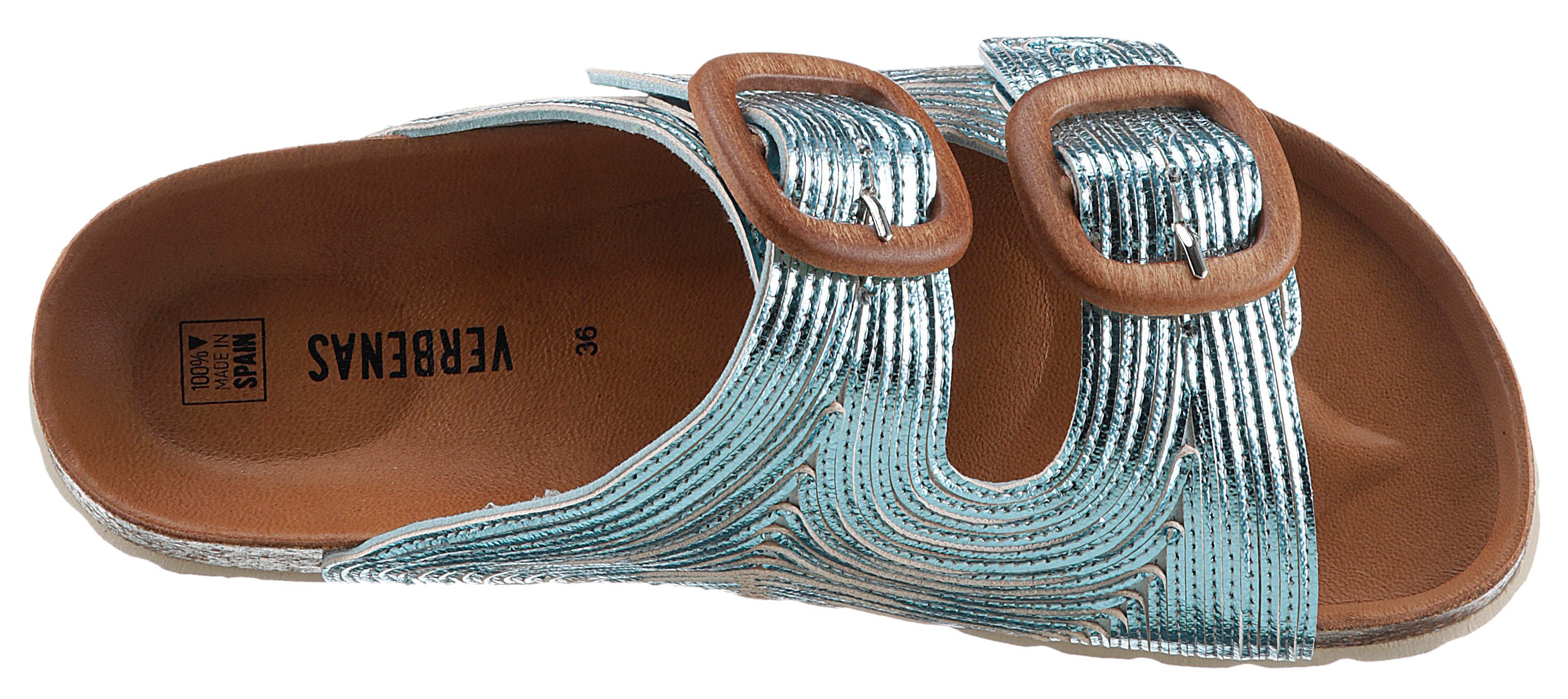 VERBENAS Slippers RUTH LATO METAL , zomerschoen, slippers met twee verstelbare gespen