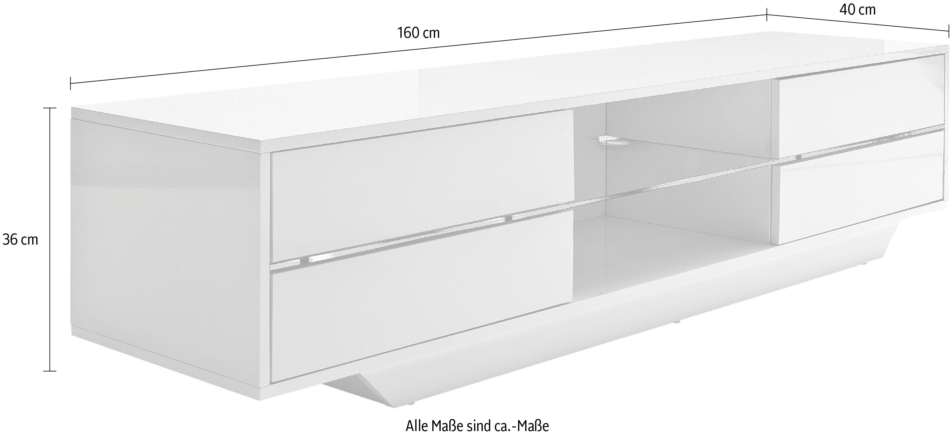 MCA furniture Tv-meubel Blues met ledverlichting hoogglans-wit
