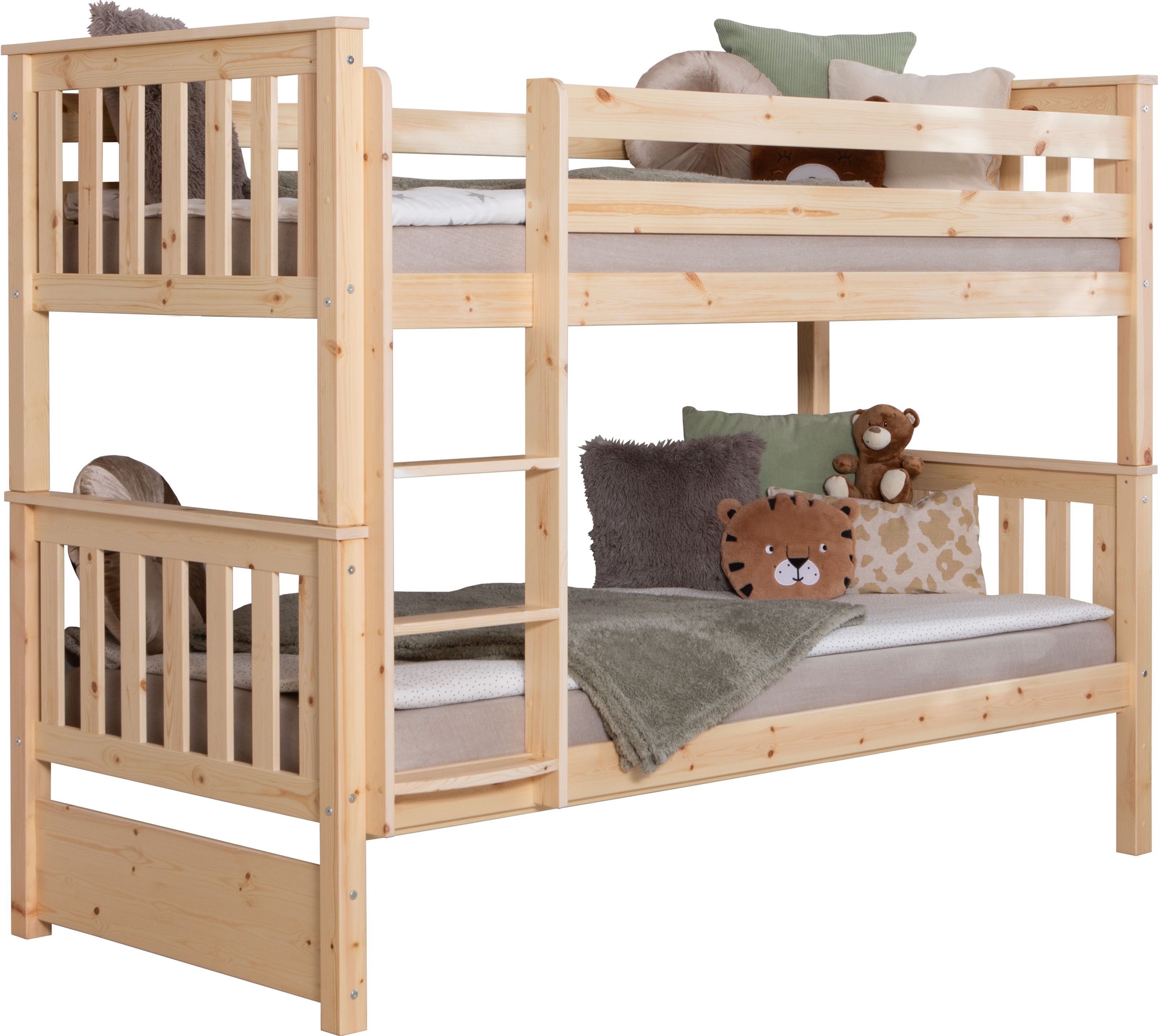 Ticaa Stapelbed Sammy met rolbodem, grenen stapelbedden beige