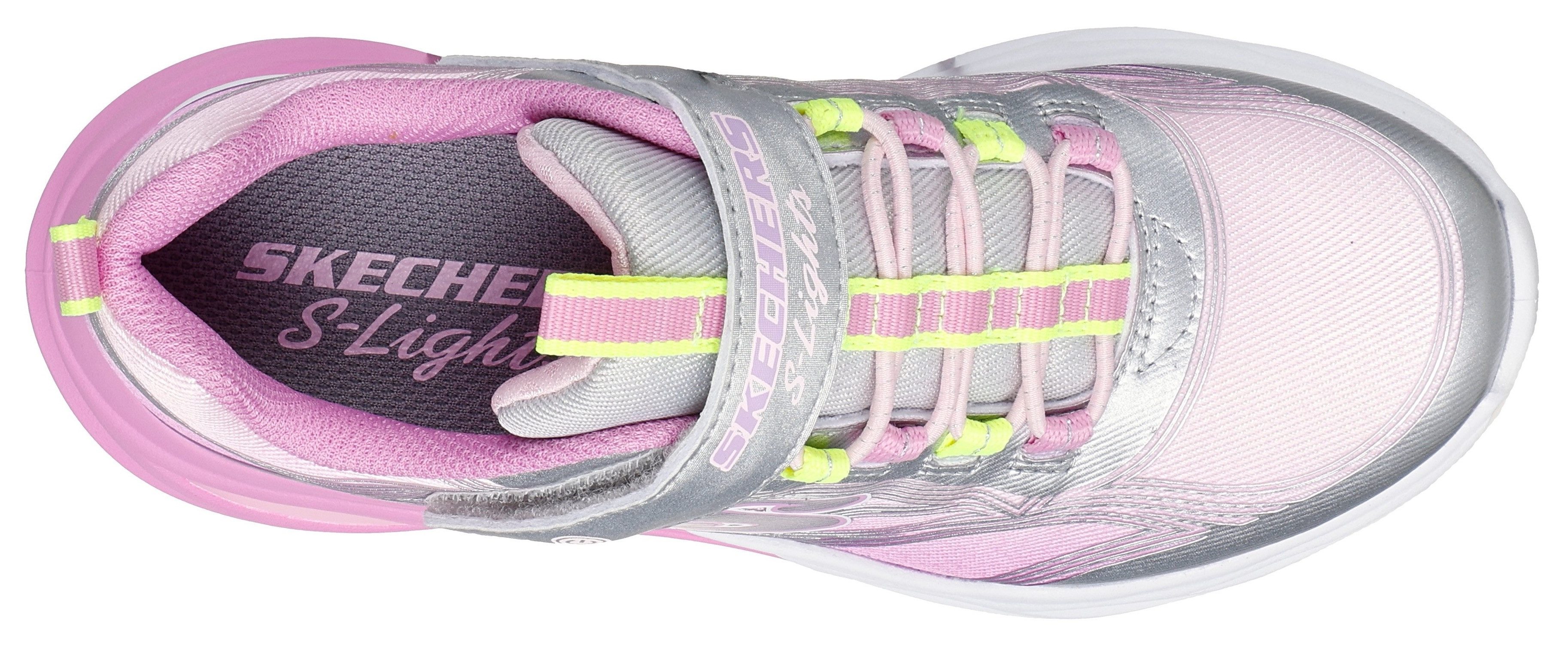 Skechers Sneakers COSMIC GLOW LIGHTS Klittenbandschoen met glitter, maat sjabloon te downloaden