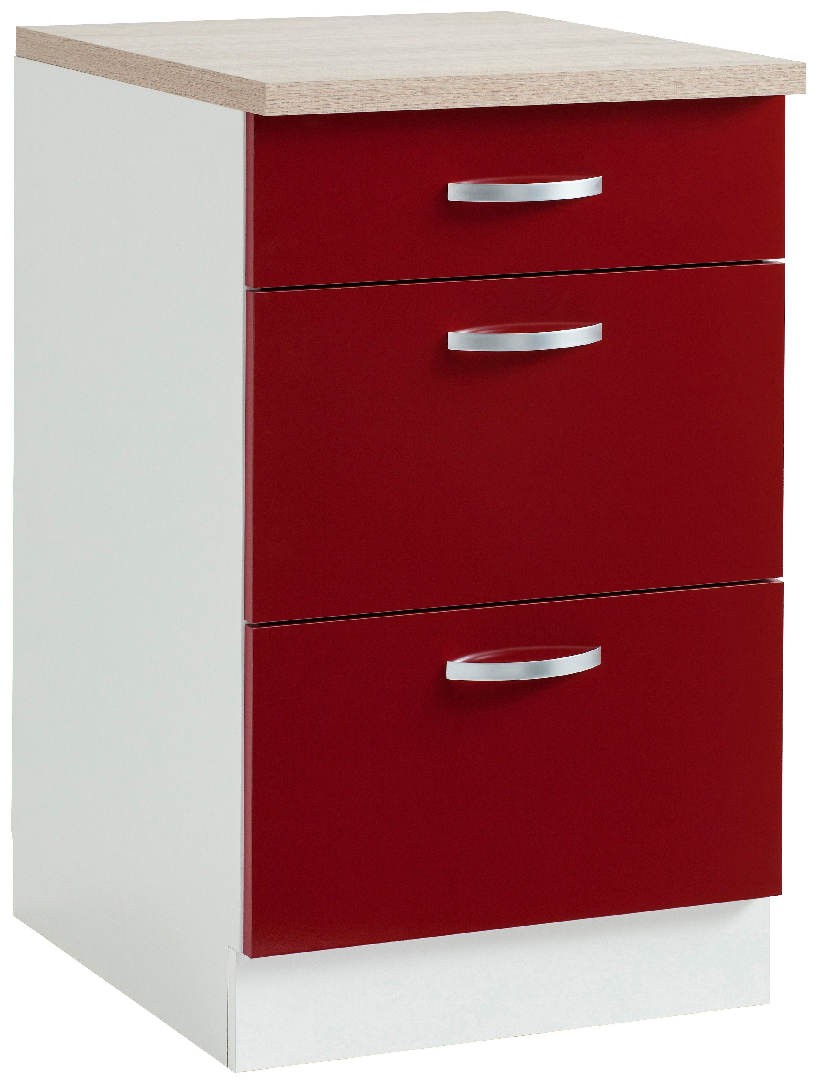 wiho Küchen Onderkast Flexi Breedte 50 cm onderkasten rood