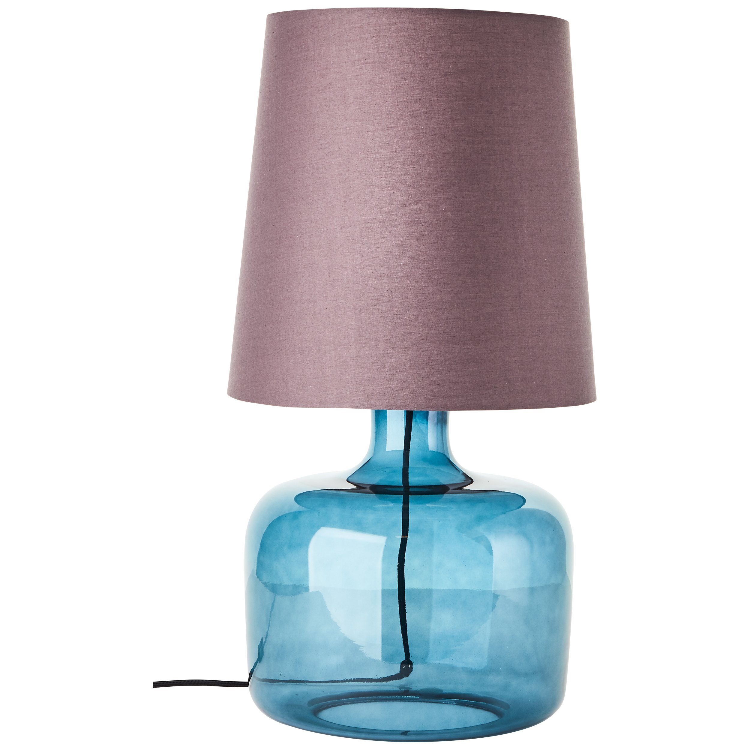 Brilliant Leuchten Tafellamp Hydra Ø 29,8 cm, E27, glas/textiel, taupe/donkerblauw