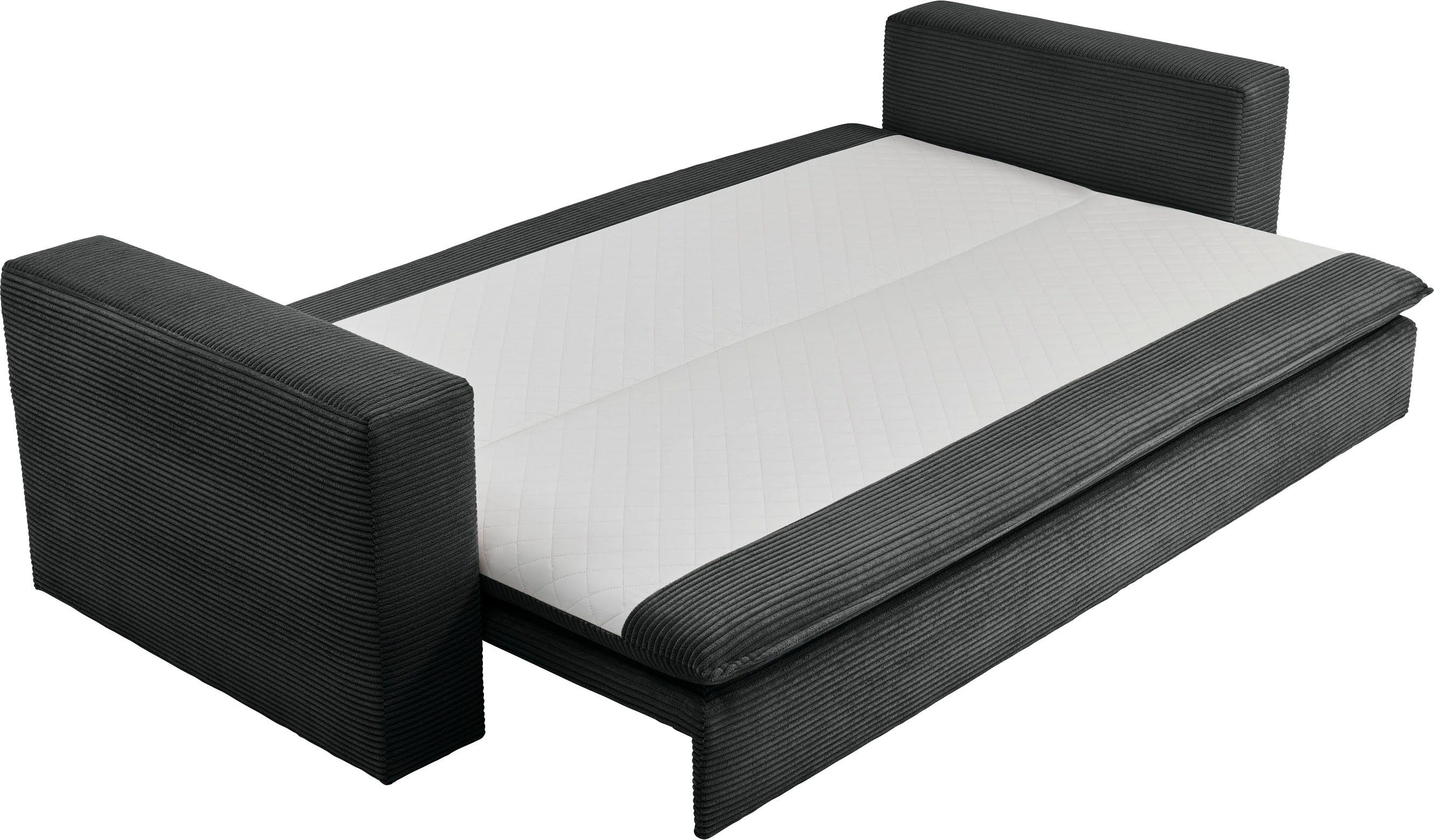 Places of Style 3-zitsbank PIAGGE Cord-bekleding - met slaapfunctie en bedkist, met praktische topmatras