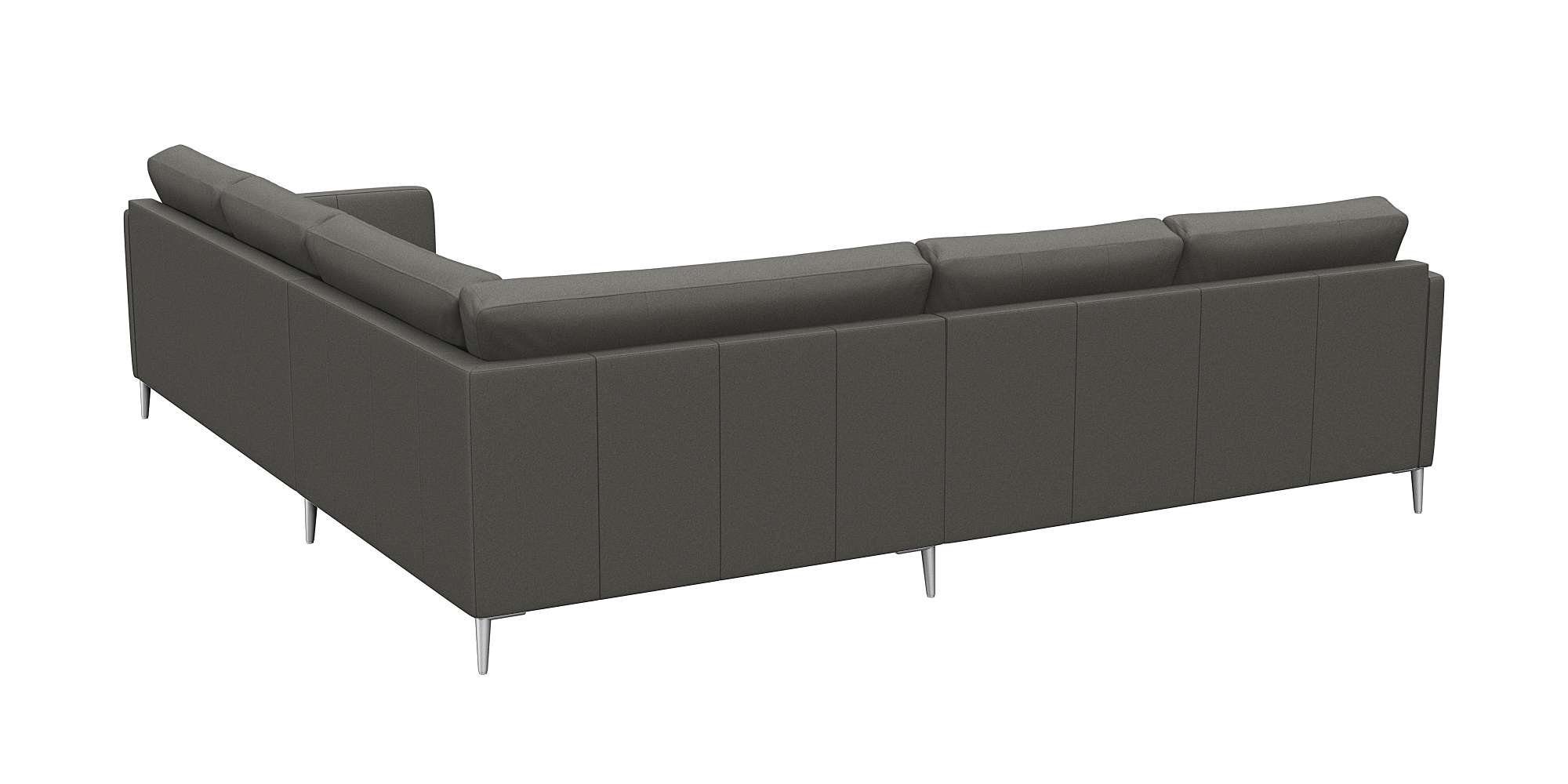 FLEXLUX Hoekbank Fiore, gelijkbenig, comfortabel door hoogwaardige zitconstructie smalle armleuningen, super zitcomfort door koudschuim, voeten van aluminium