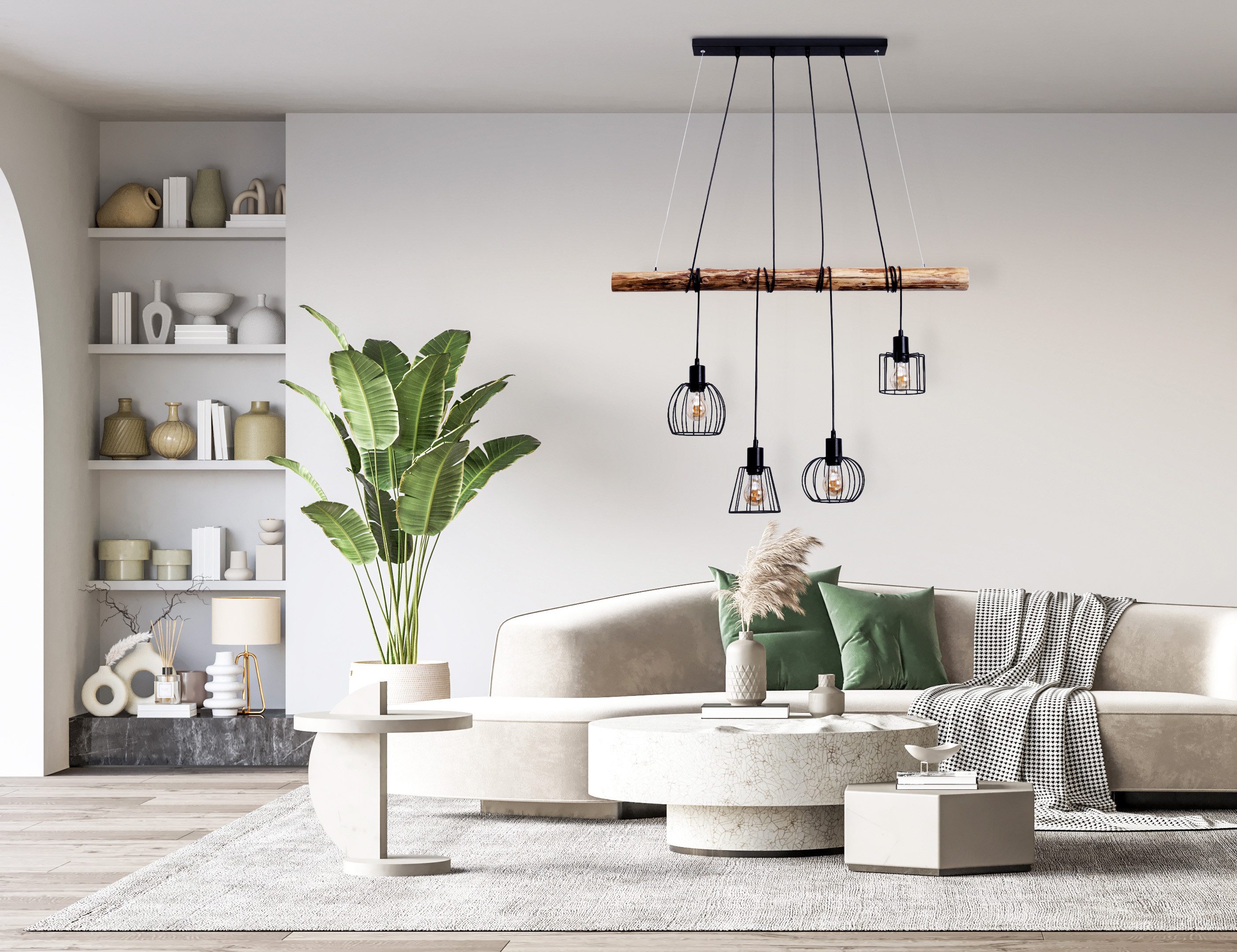 näve Hanglamp 4-delige hanglamp "WOODLAND" (1 stuk)
