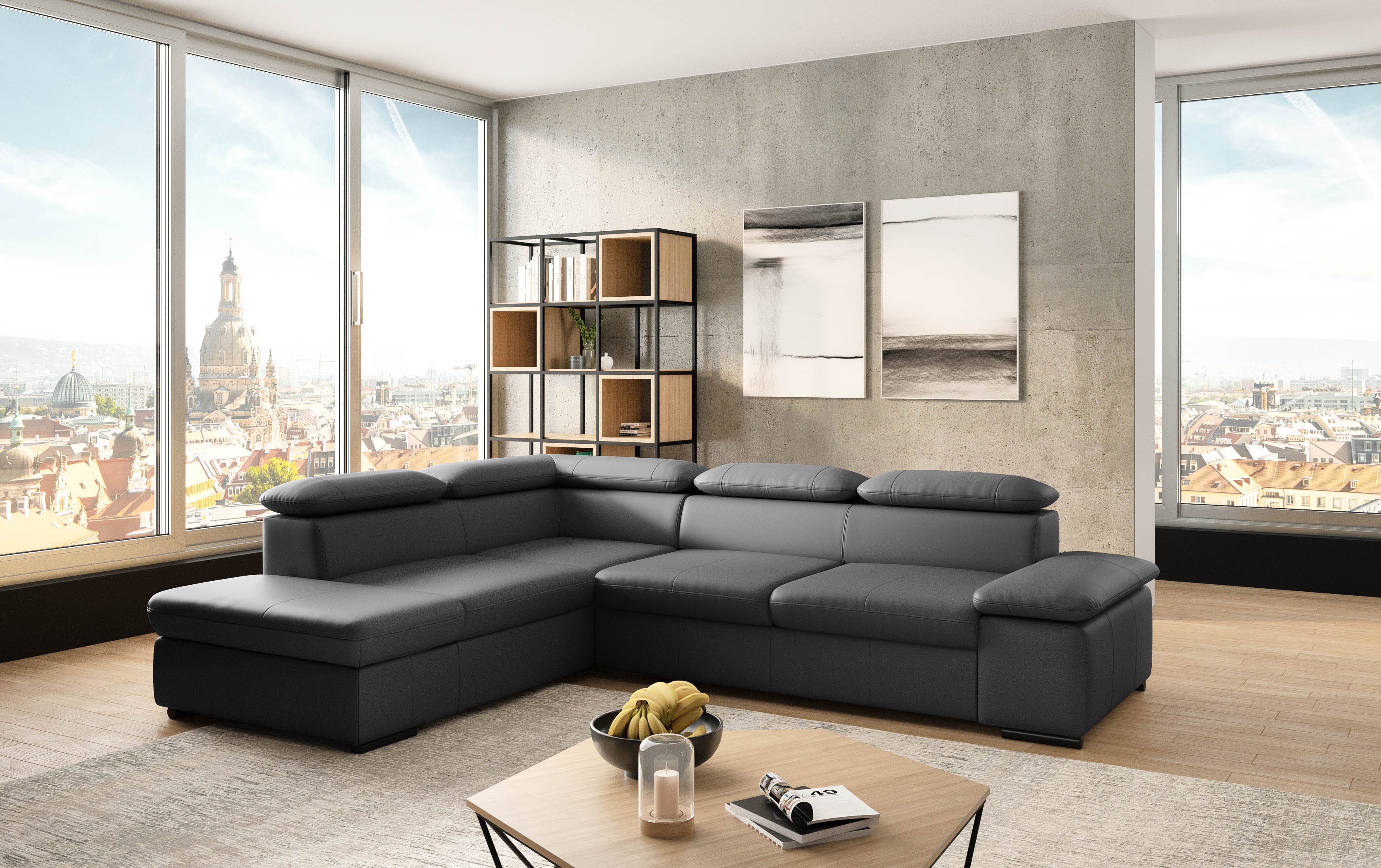 sit&more Hoekbank Alcudia L-vorm met armverstelling, optionele hoofdeindverstelling en bedfunctie