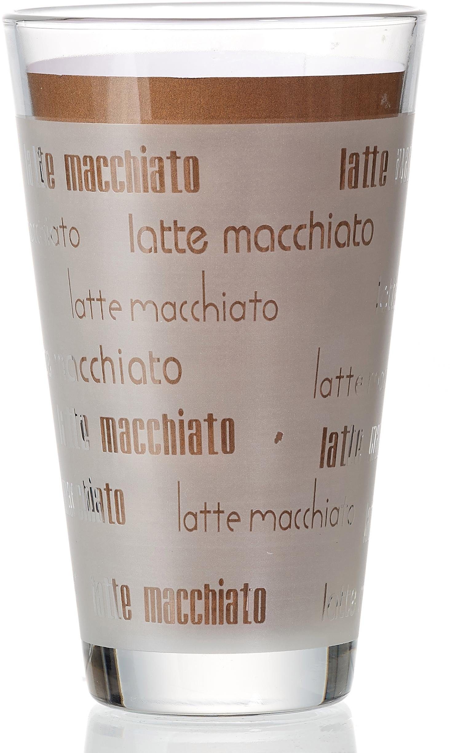 Ritzenhoff & Breker Latte macchiato glas Chicco Tekst-decor(set, 4-delig)