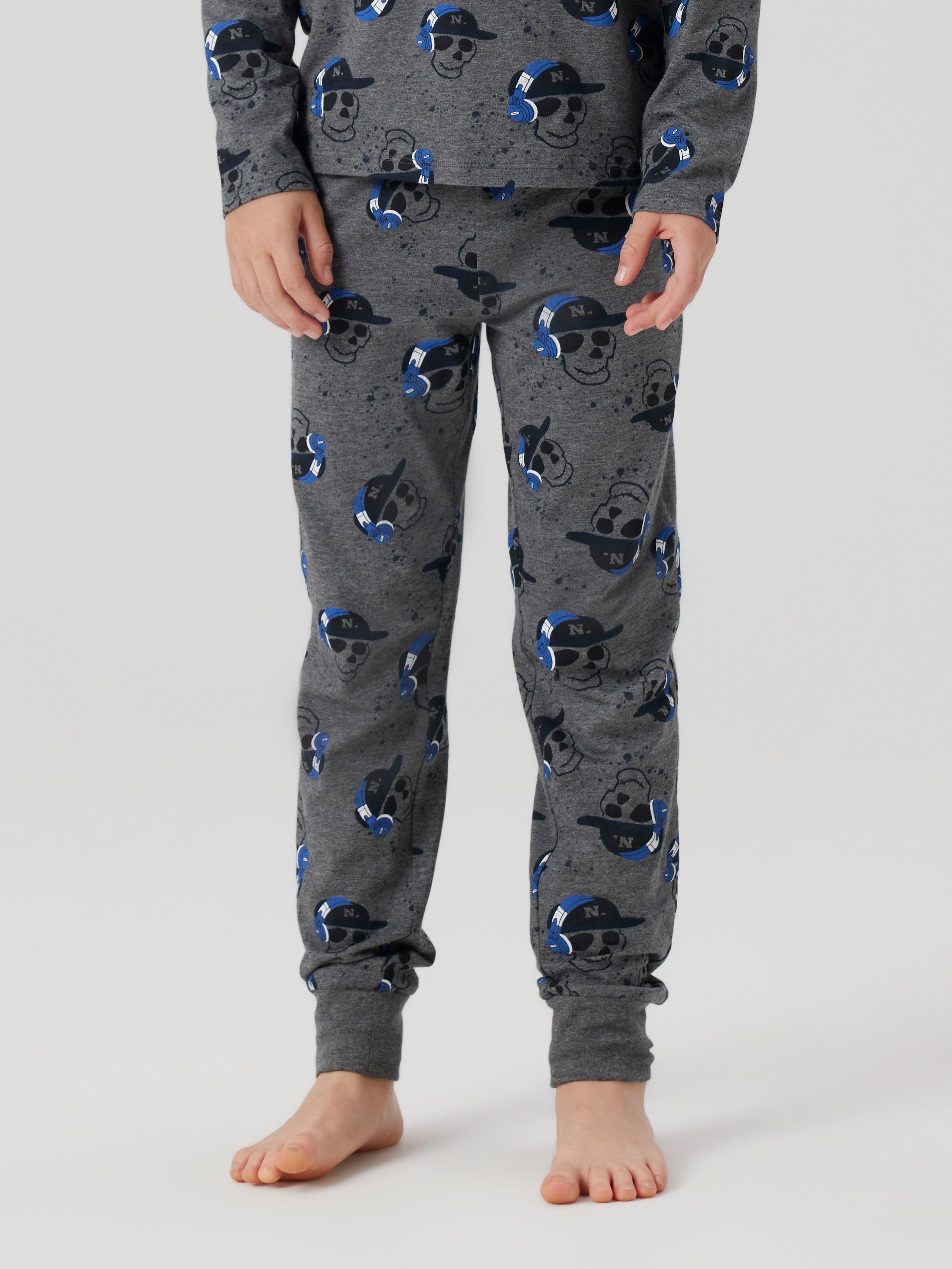Name It Pyjama NKMNIGHTSET DARK GREY MEL SKULL NOOS (set, 2-delig)