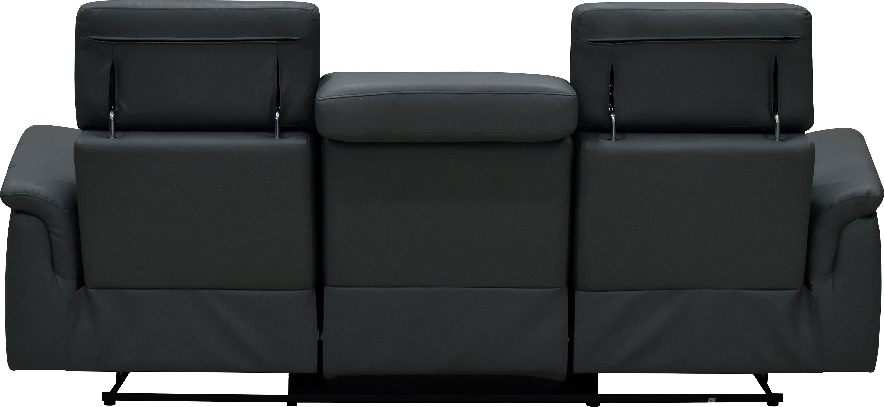 Places of Style 3-zitsbank Pareli 229 cm, handmatige en elektrische relaxfunctie in 2 zits USB, verstelbare hoofdsteun, LED-verlichting, in echt leer, kunstleer, geweven stof