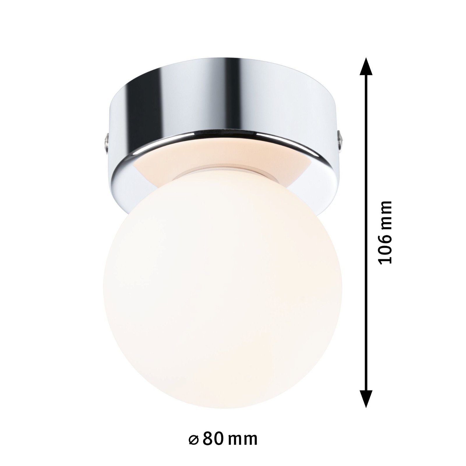 Paulmann Plafondlamp Selection Bathroom Gove IP44 max. 1x20W Satin, Glas/Metaal (1 stuk)