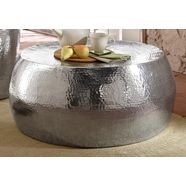 home affaire salontafel aluci van mooi aluminium, in hamerslag-look, bijzonder uniek exemplaar, hoogte 29,5 cm zilver