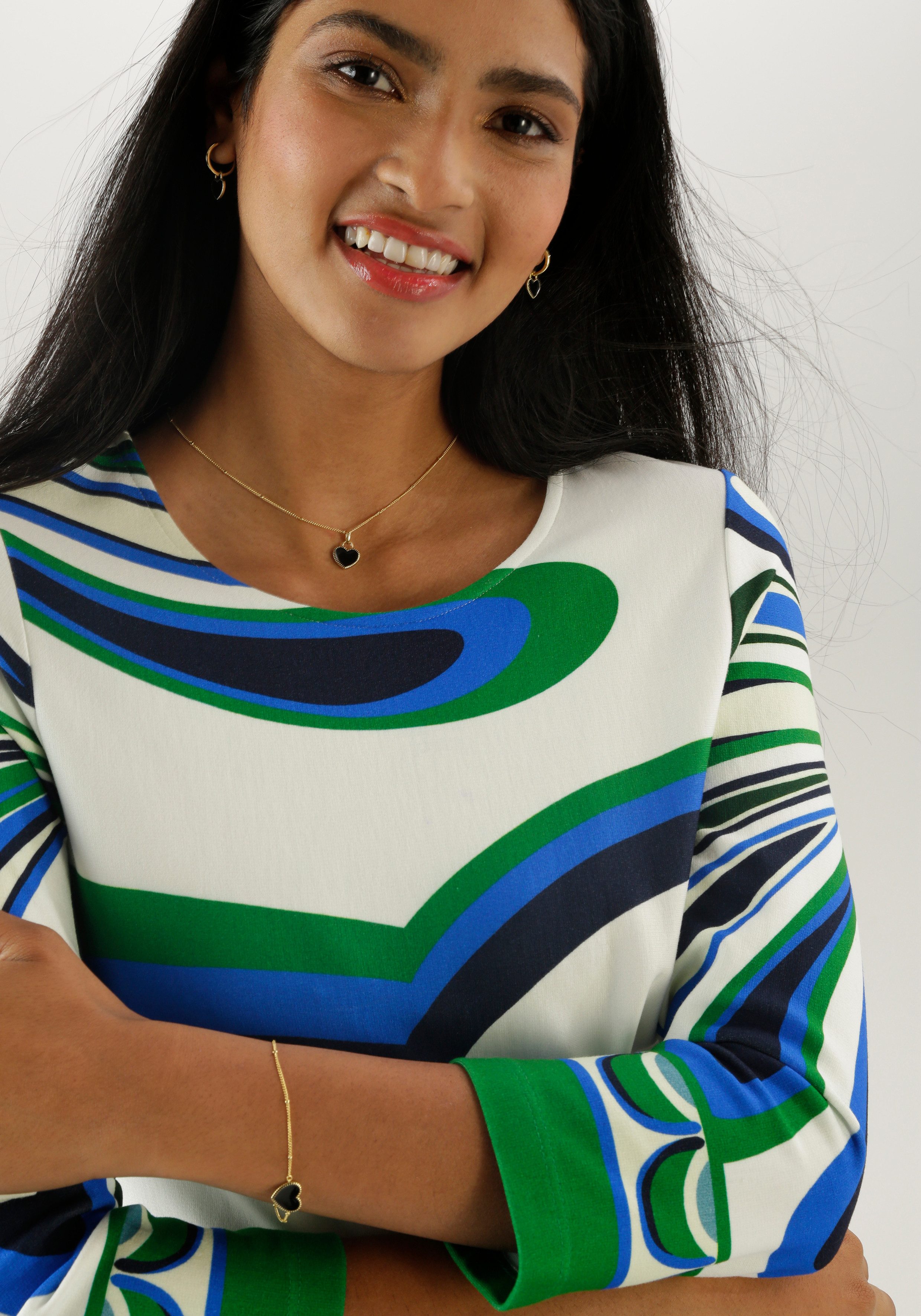 Aniston SELECTED Jerseyjurk met fantasierijke alloverprint