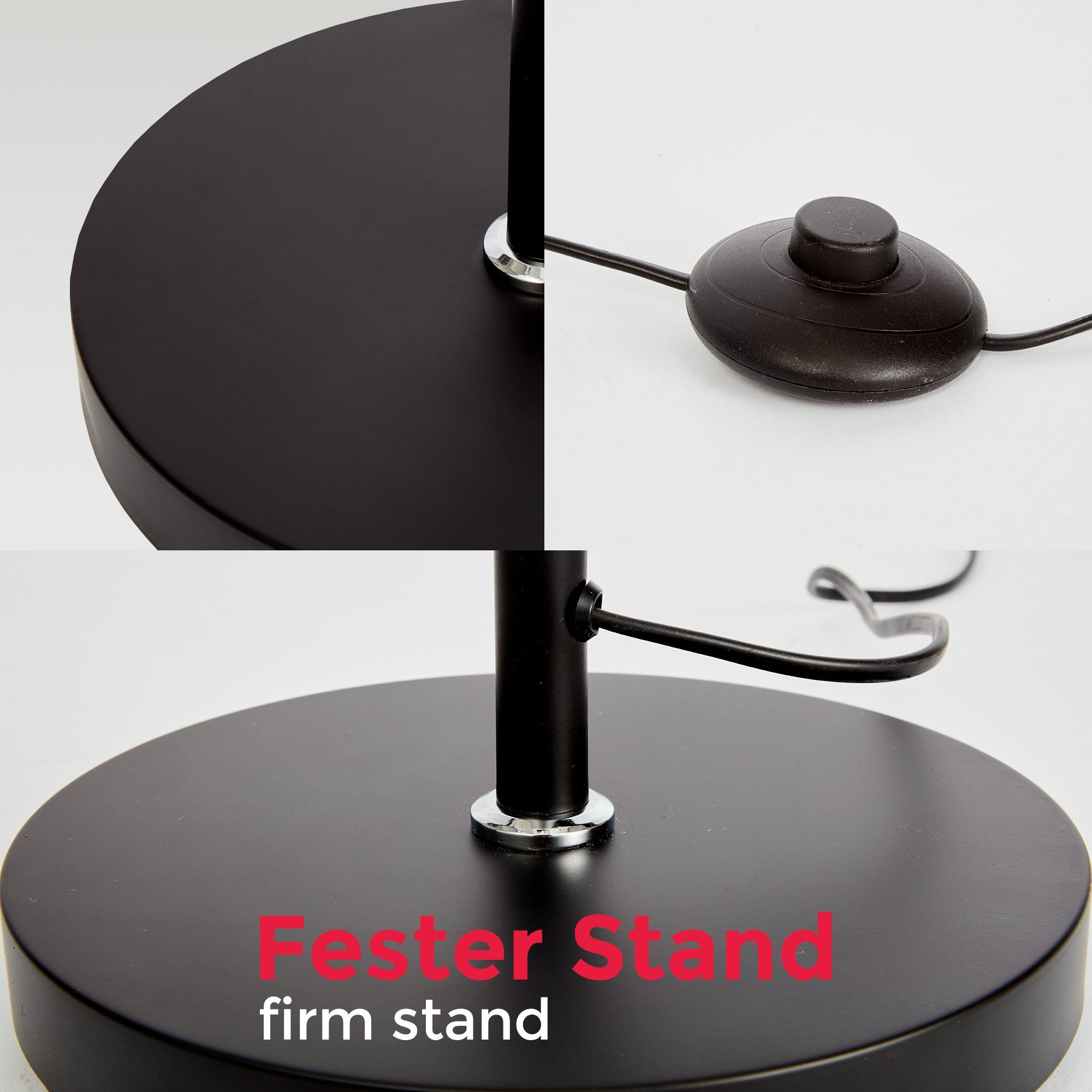 B.K.Licht Staande lamp Vloerlamp, metaal, plafondflitser, lamp, draaibaar, E27, zwart