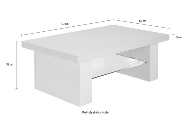 Salontafel met verlicht glasplateau Salontafel met verlicht glasplateau