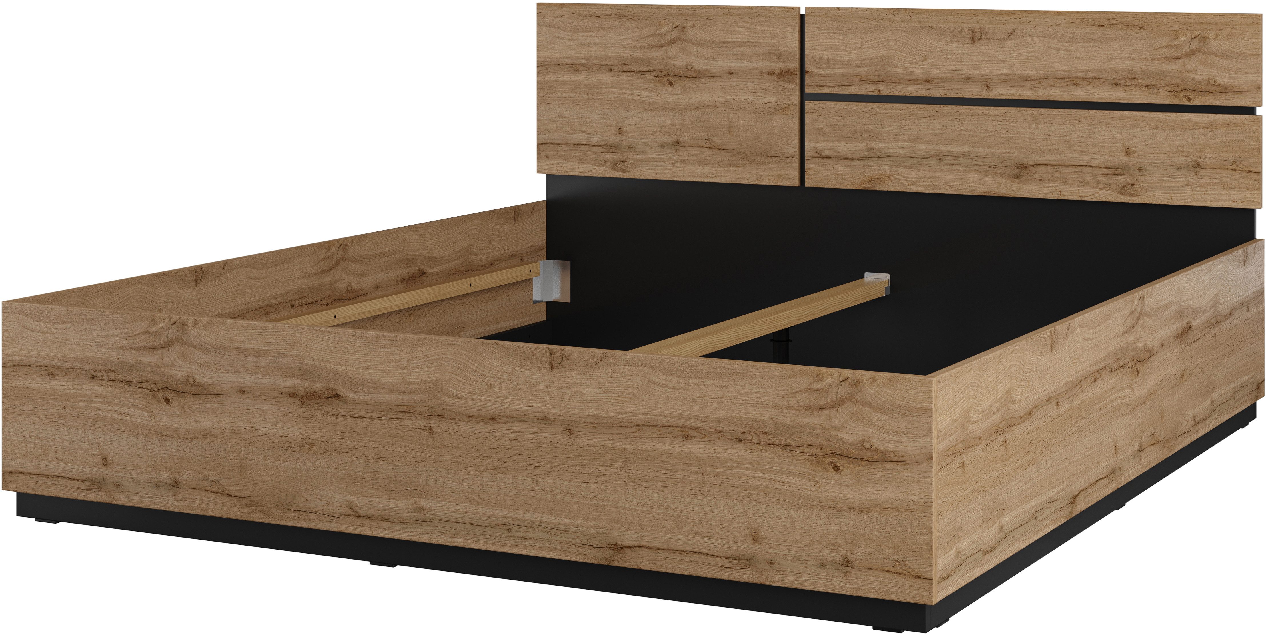 INOSIGN Bedframe Cross, moderne bedframe Tweepersoonsbed in twee maten, stabiel bedframe