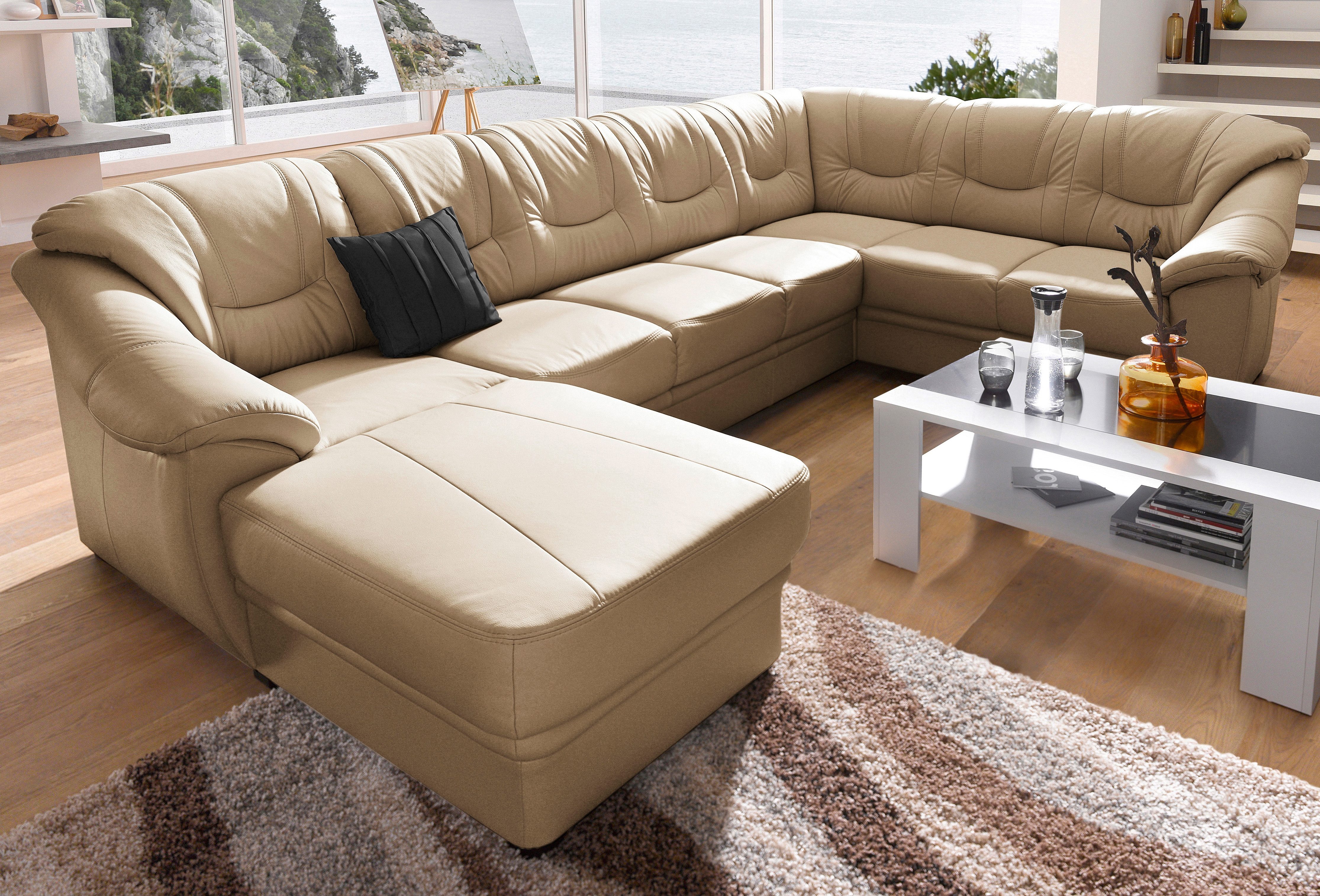 Sit&more Zithoek Savona U-vorm naar keuze met slaapfunctie, met binnenvering, vrij plaatsbaar
