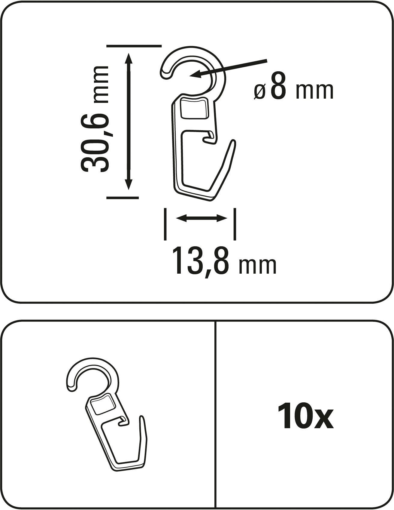 GARDINIA Vouwclip Gordijnhaak kunststof Accessoires gordijnroeden (10 stuks)