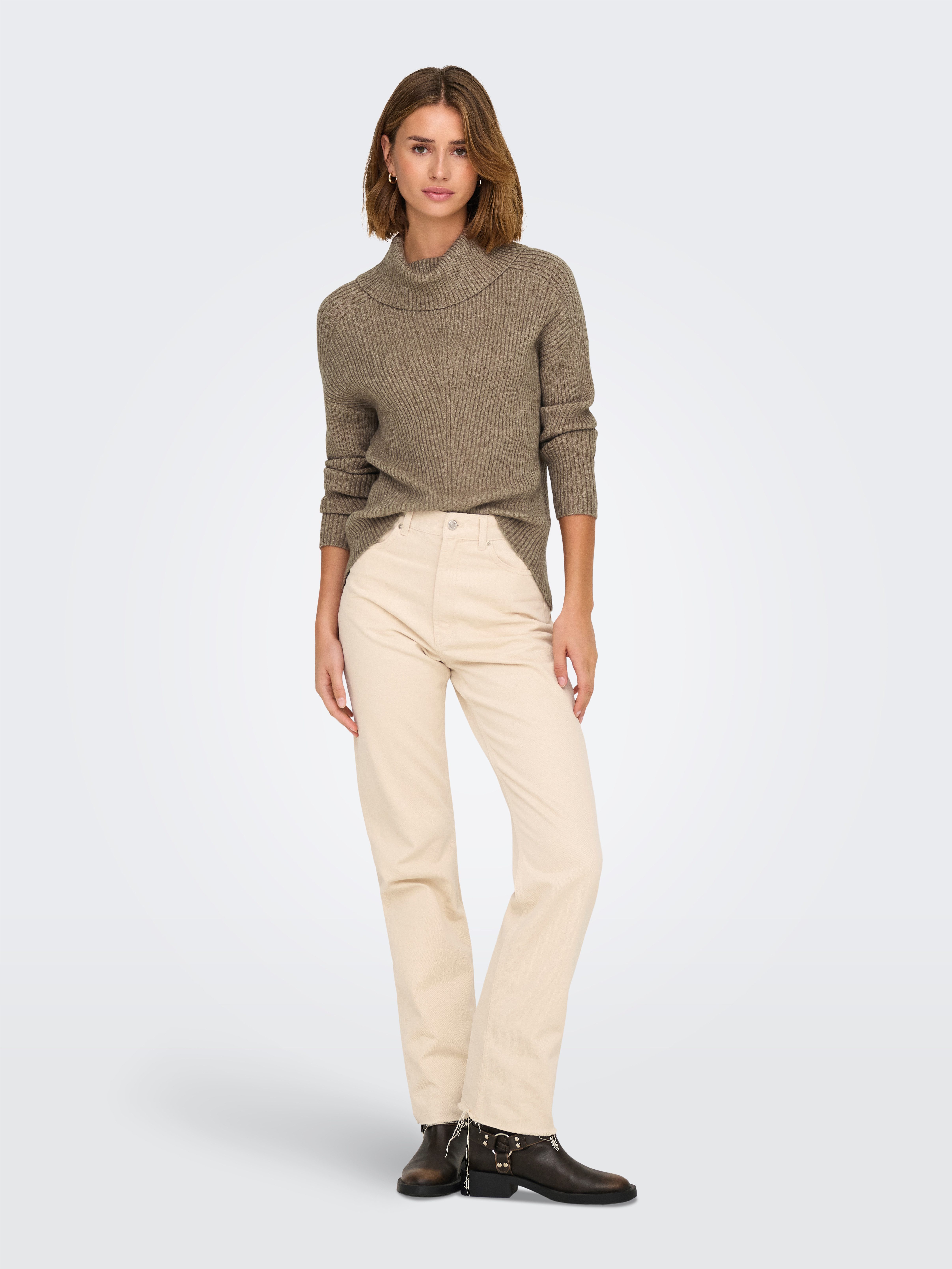 Only Coltrui ONLKATIA LS SADDLE ROLL NECK CC KNT
