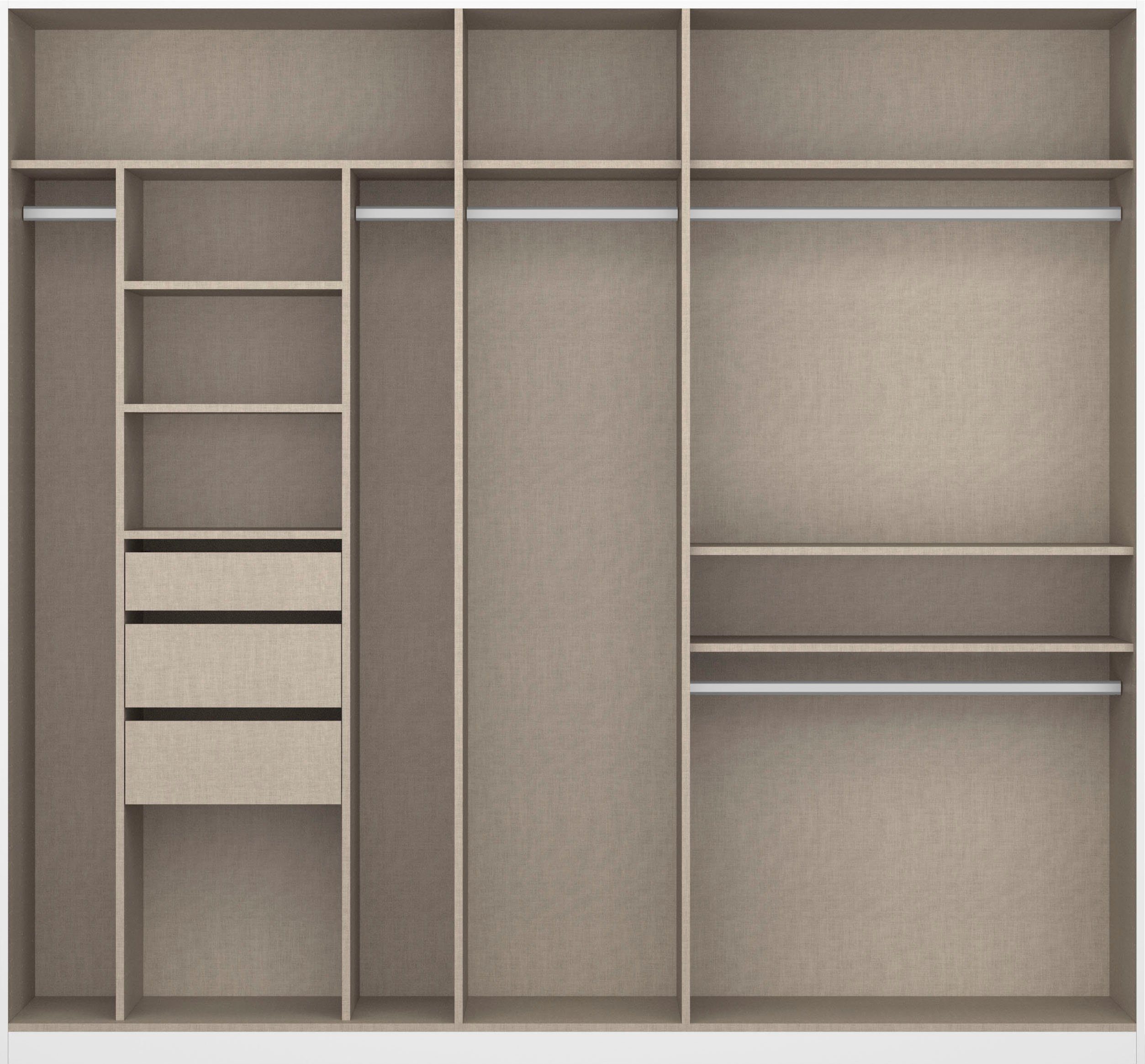 rauch Draaideurkast Kledingkast kast garderobe TOPSELLER OTELI incl. binnenindeling met 3 binnenlades extra planken optioneel met spiegel made in germany
