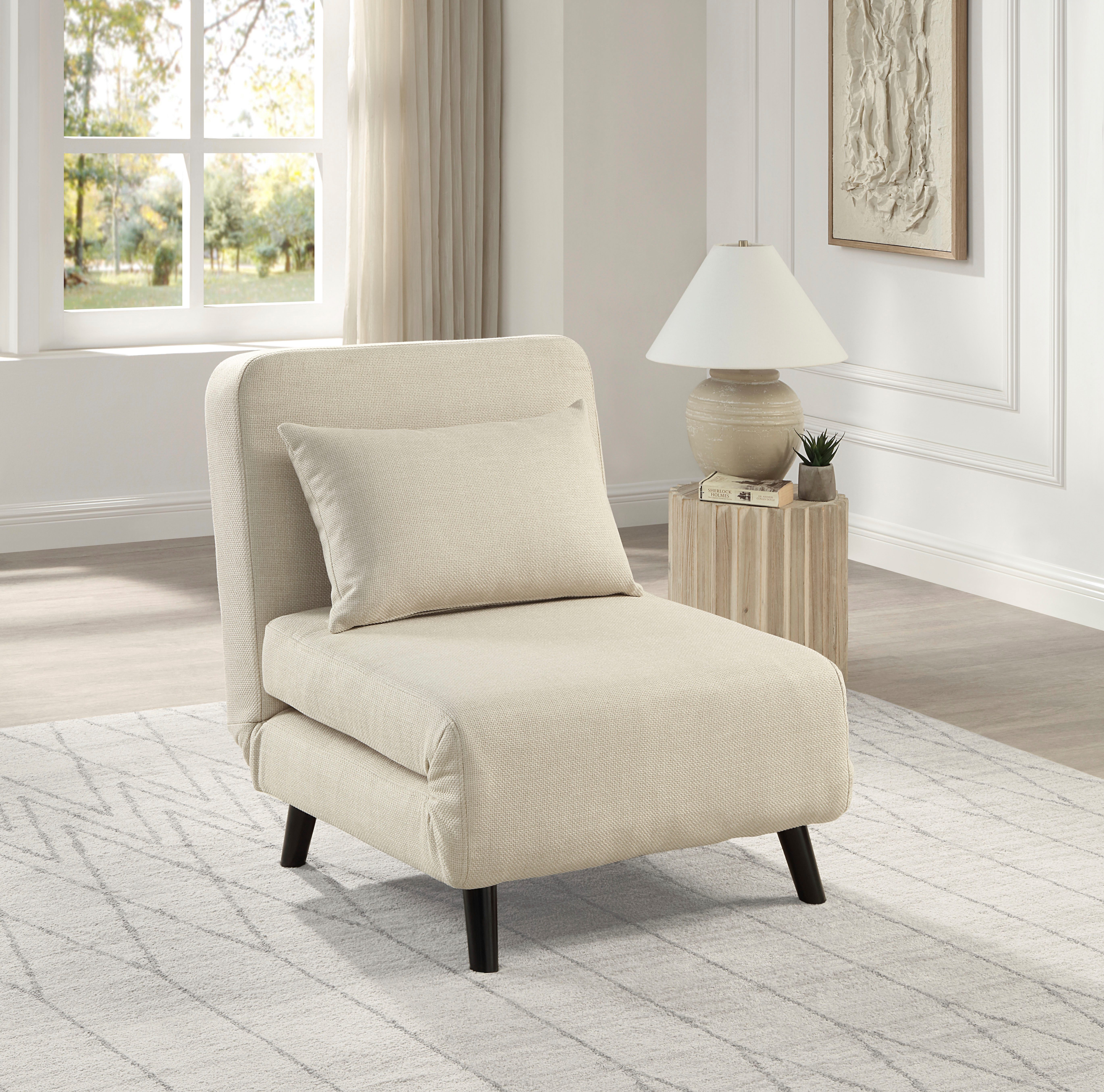ATLANTIC home collection Fauteuil Robby incl. bedfunctie, meerdere verstelbaar, structuurstof fauteuils beige