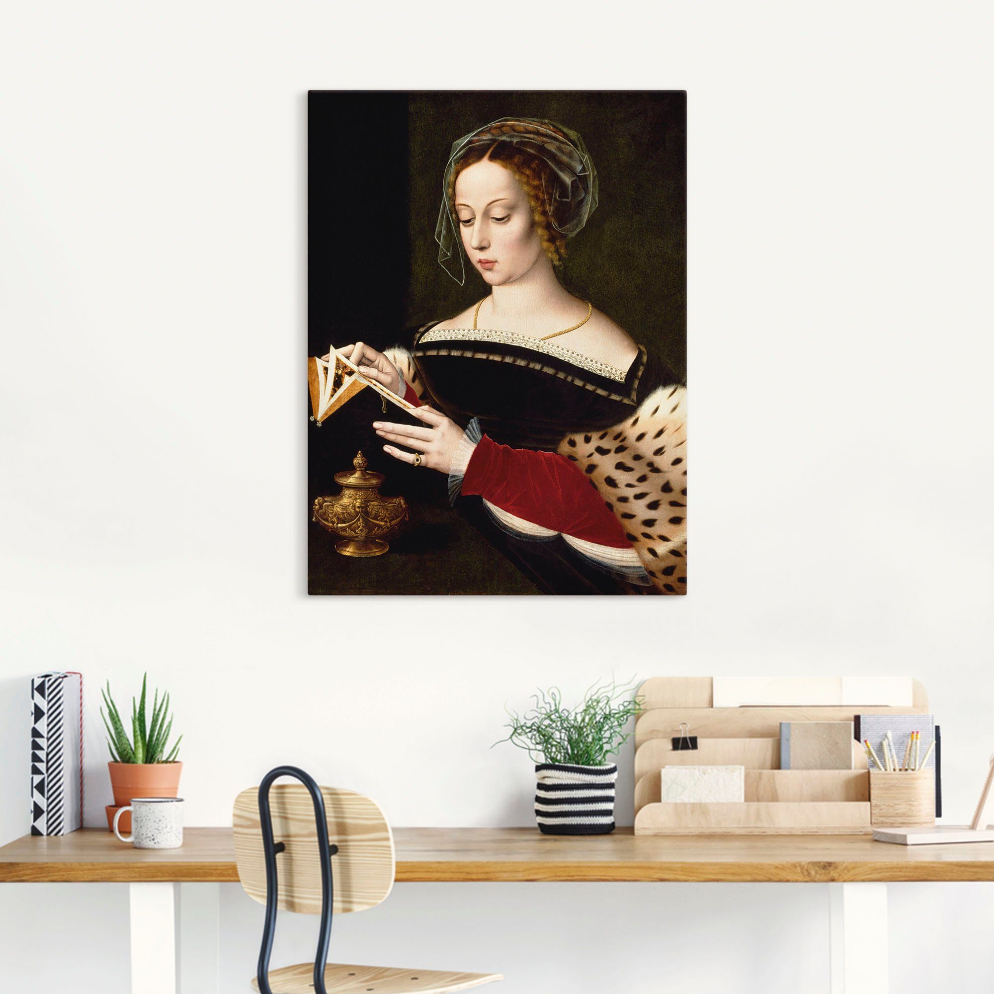 Artland Artprint op linnen De lezende Maria Magdalena