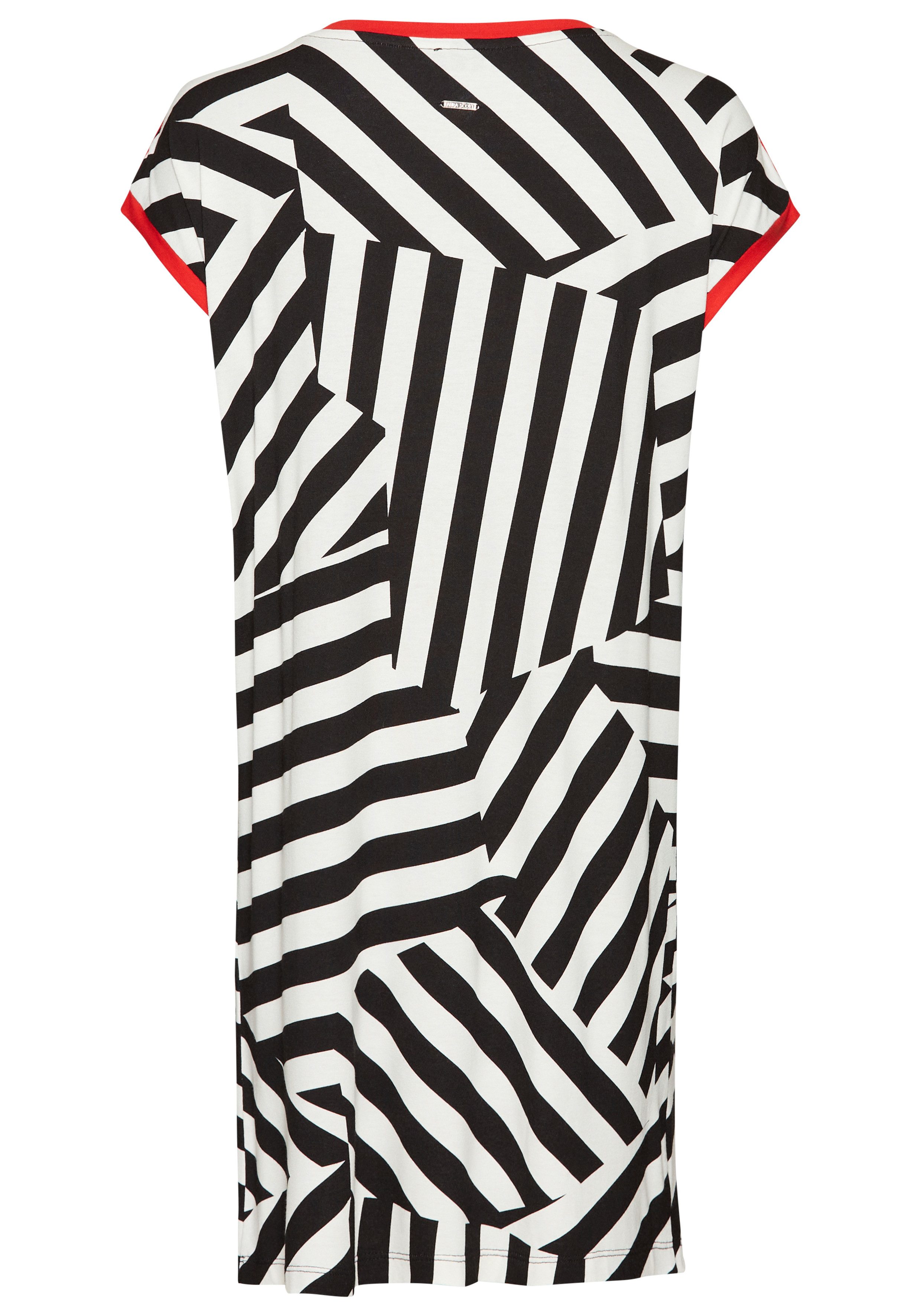 Laura Scott Zomerjurk met streep-patroon & contrast, jerseyjurk - nieuwe collectie
