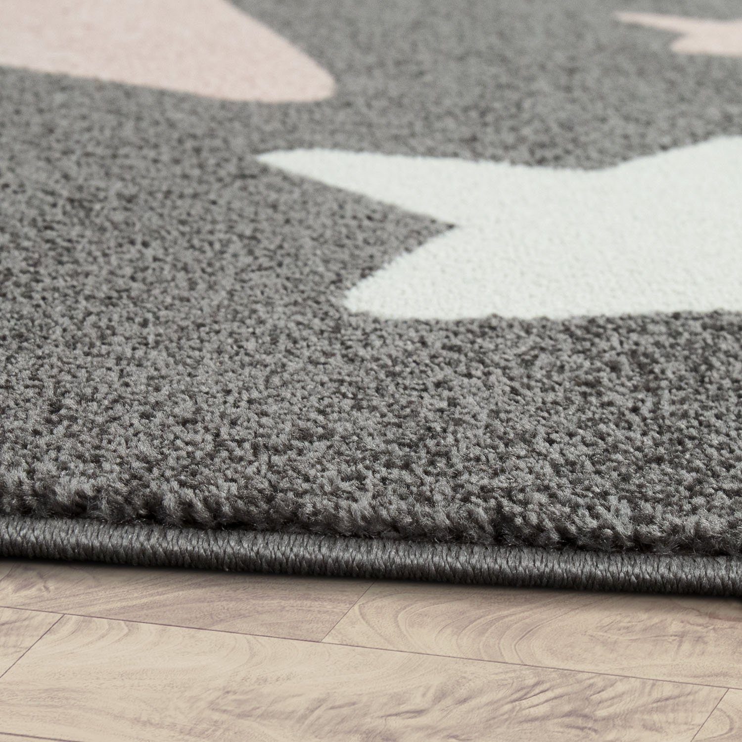 Paco Home Kindervloerkleed Capri 330 Korte pool, motief sterren, pastelkleuren, kinderkamer