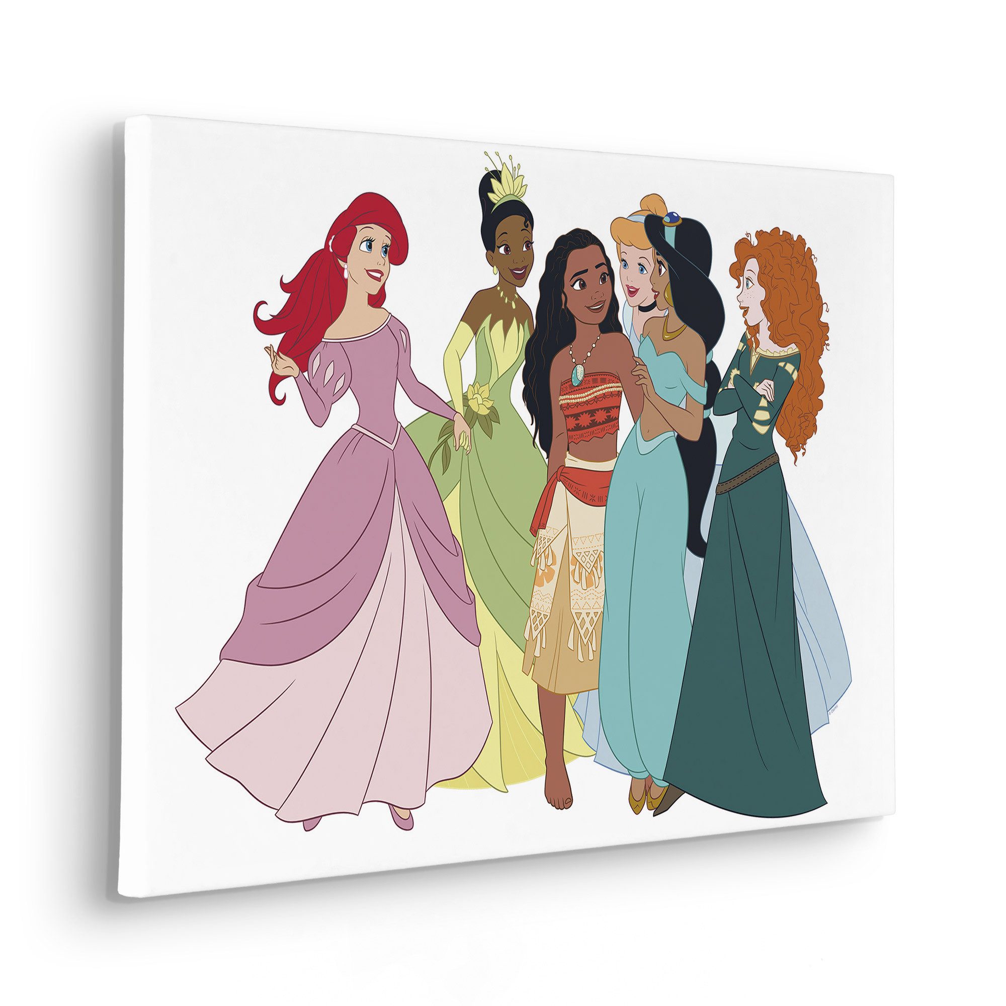 Komar Artprint op linnen Disney Princesses Together 60 x 60 cm (breedte x hoogte) - kinderkamer, decoratie (1 stuk)