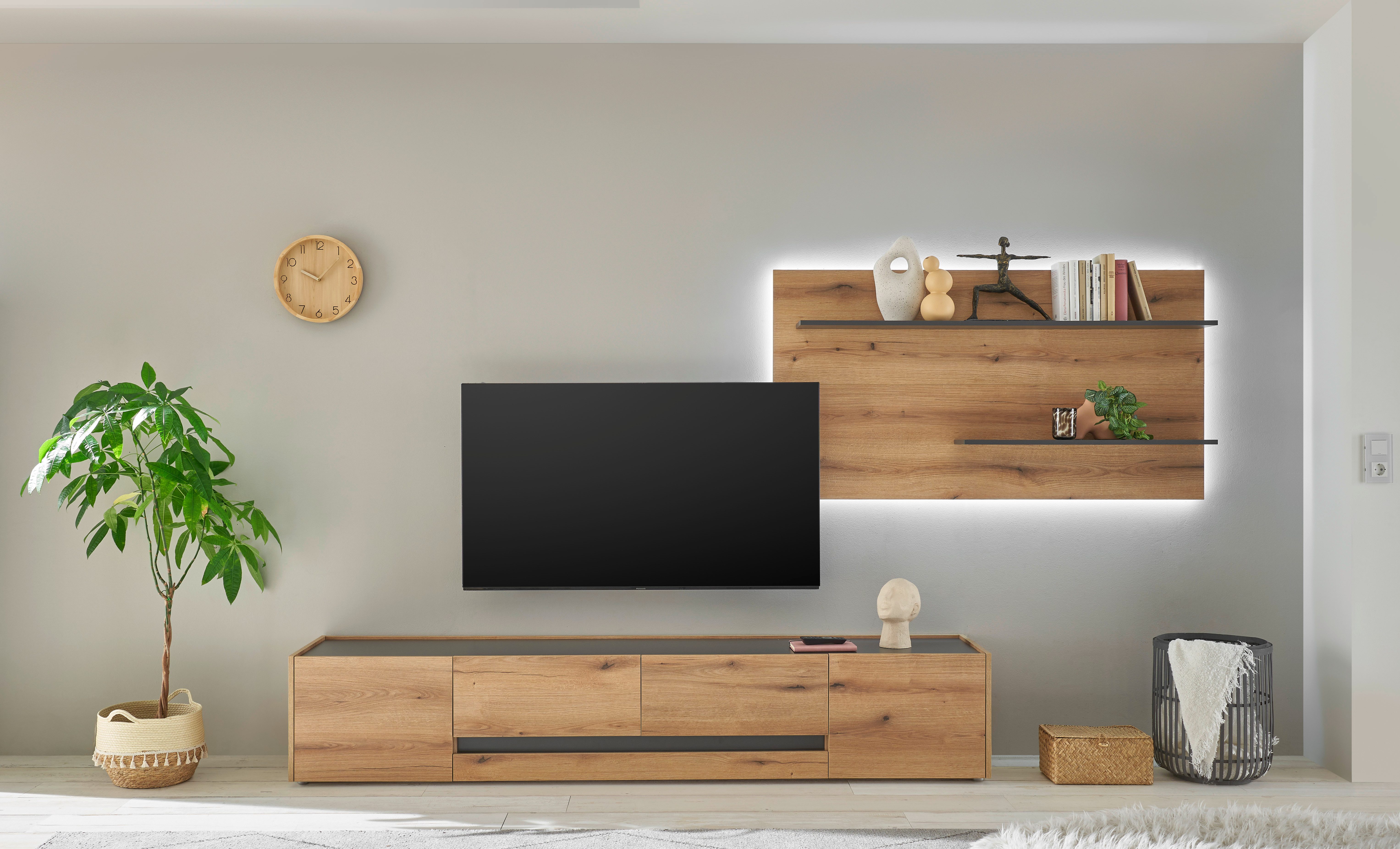 INOSIGN Wandmeubel City/Giron Breedte ca. 300 cm (set, 2-delig) tv-wandmeubels beige