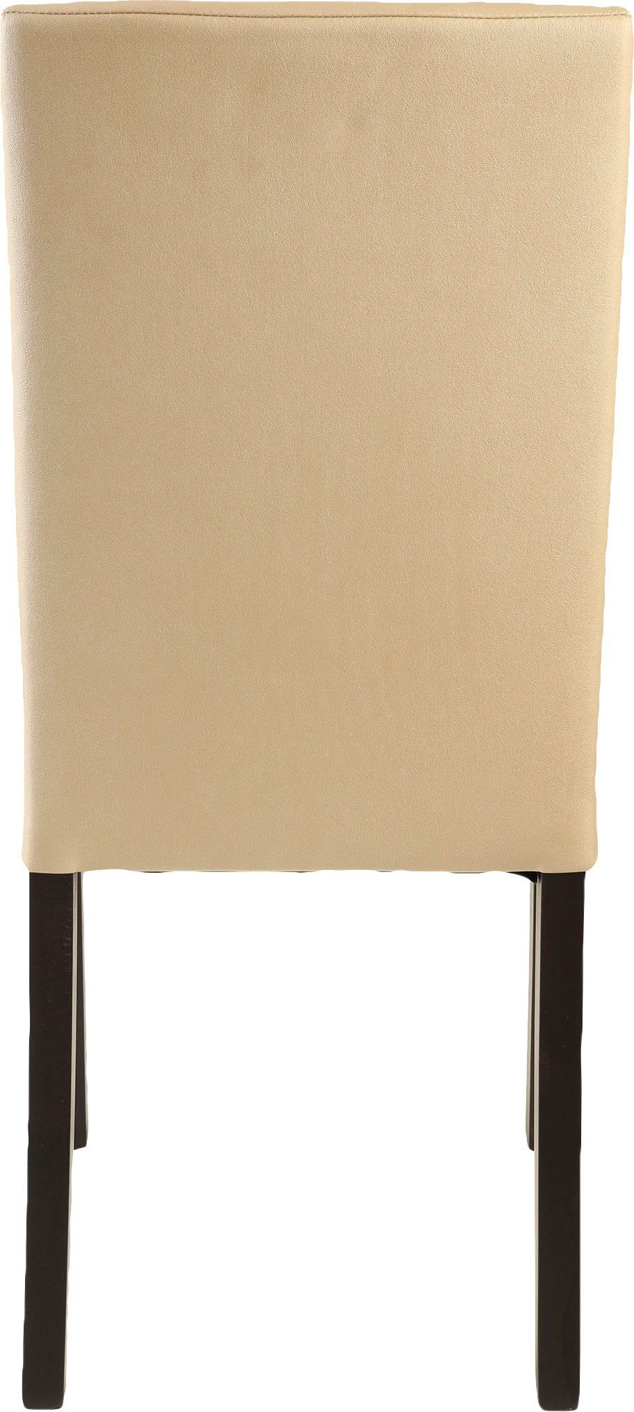 Home affaire Stoel met 4 poten Nina robuuste microvezel, frame naturel-beuken of wengé gelakt (set, 2 stuks)