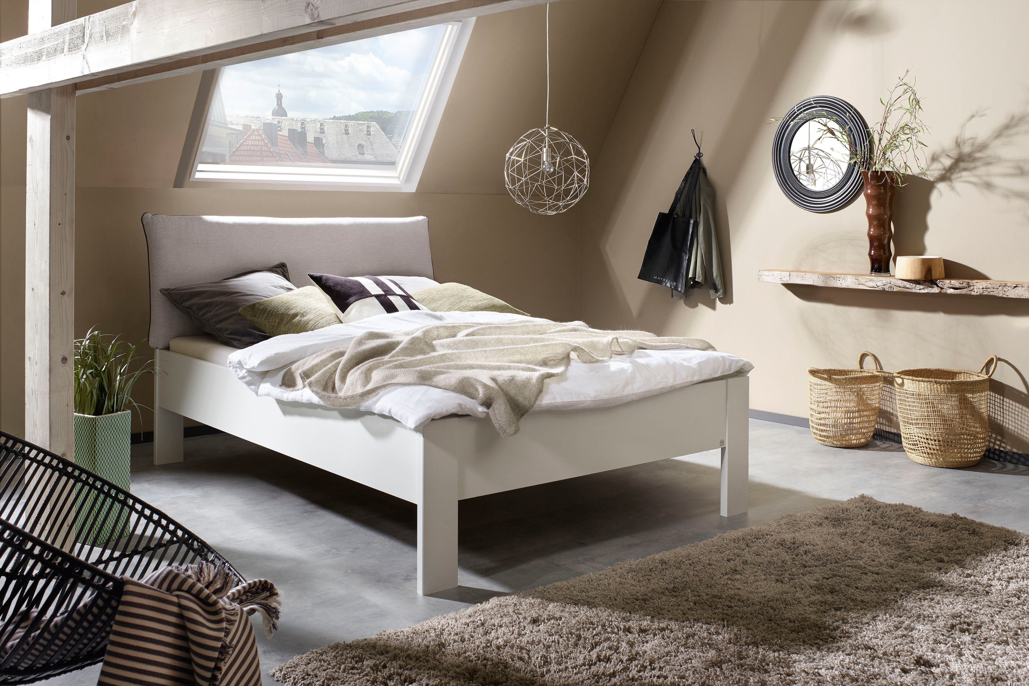 rauch Futonbed Aditio Hoofdbord weefstof met afgezette opstaande naad