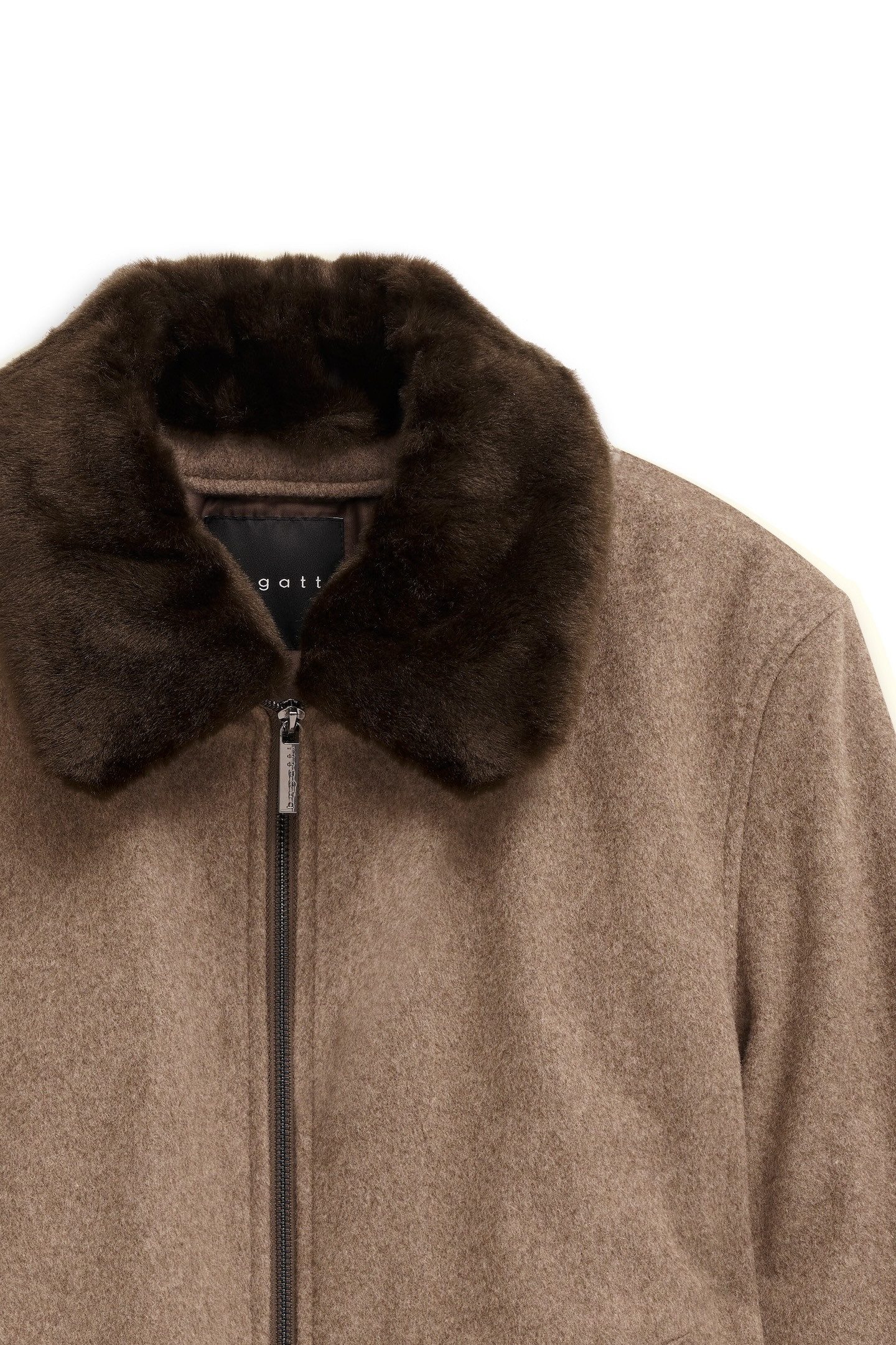 Bugatti Wollen jack MODERN FIT met afneembaar imitatiebontkraag