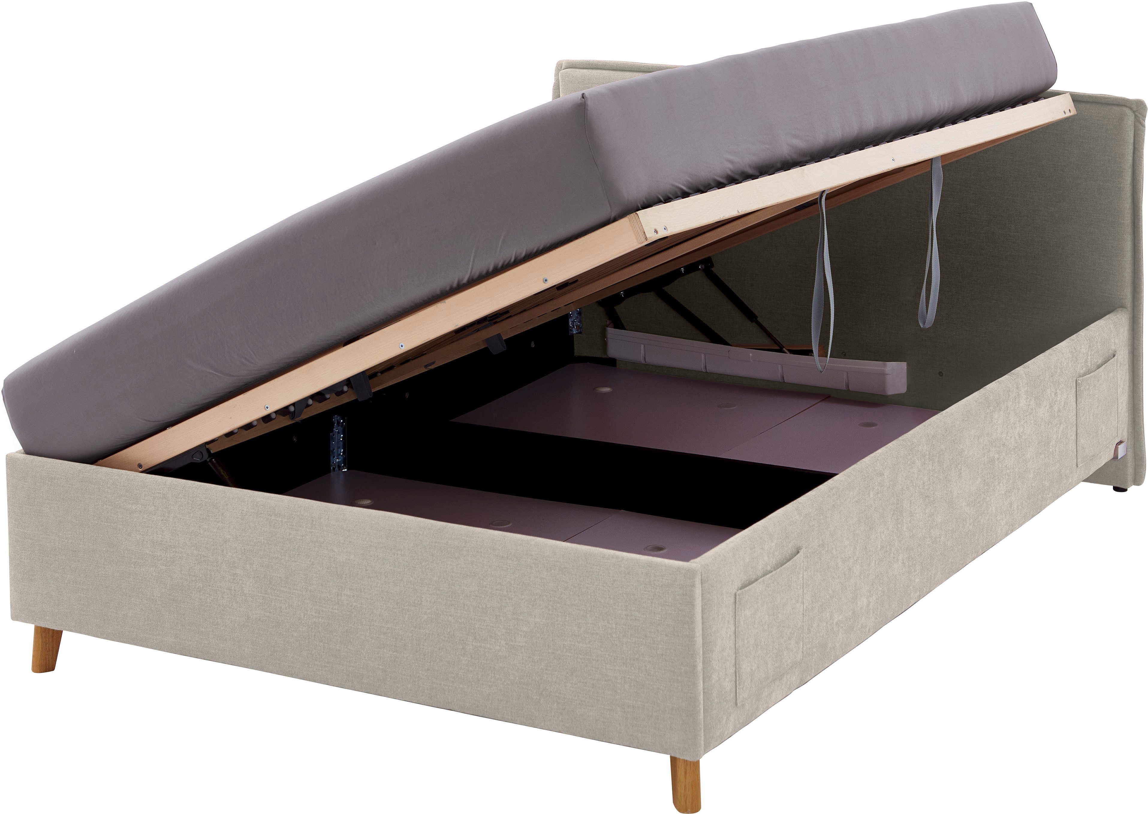 meise.möbel Kinderledikant Fun Bekleed bed naar keuze met bedkist, tienerbed inclusief USB-aansluiting