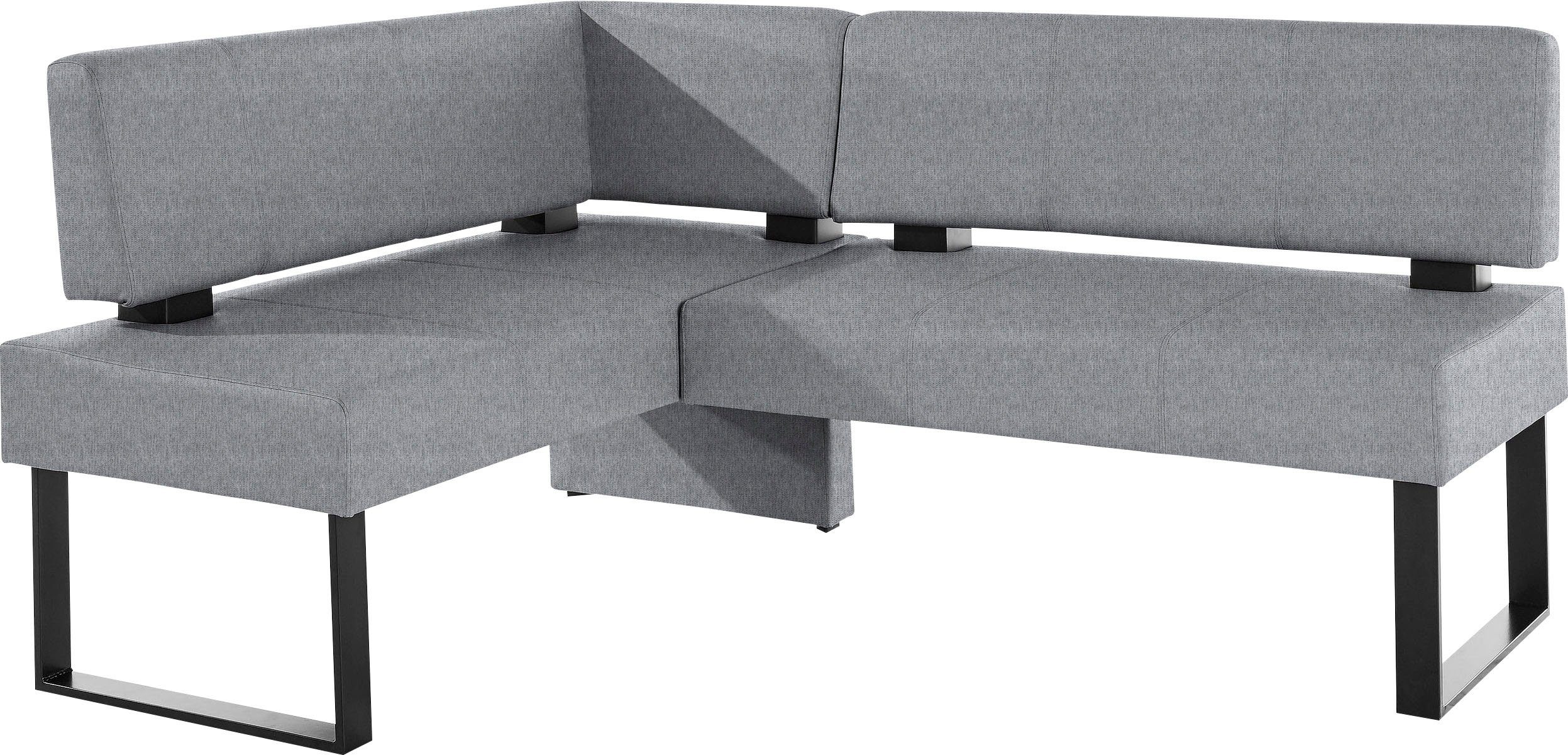 Home affaire Hoekbank Oliver met metalen frame, keukenbank verschillende hoezen cord eetkamerbank ottos choice grijs, hoekbanken, 220 cm