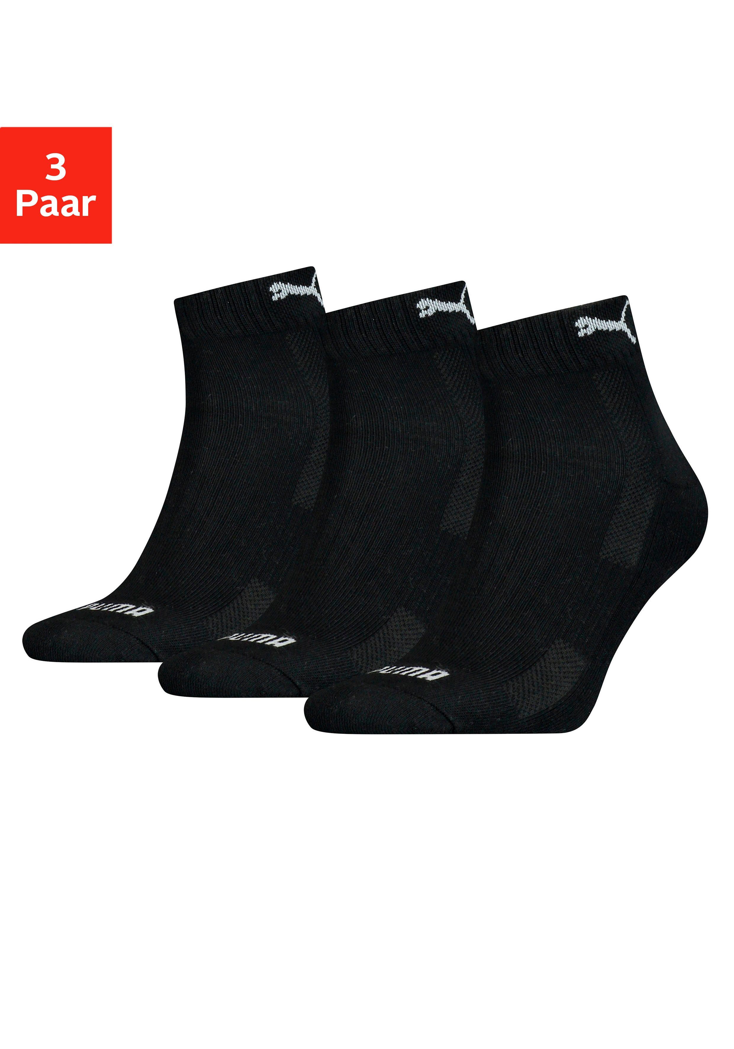 PUMA Korte sokken met gebreid logo in de tailleband (3 paar, Set van 3)