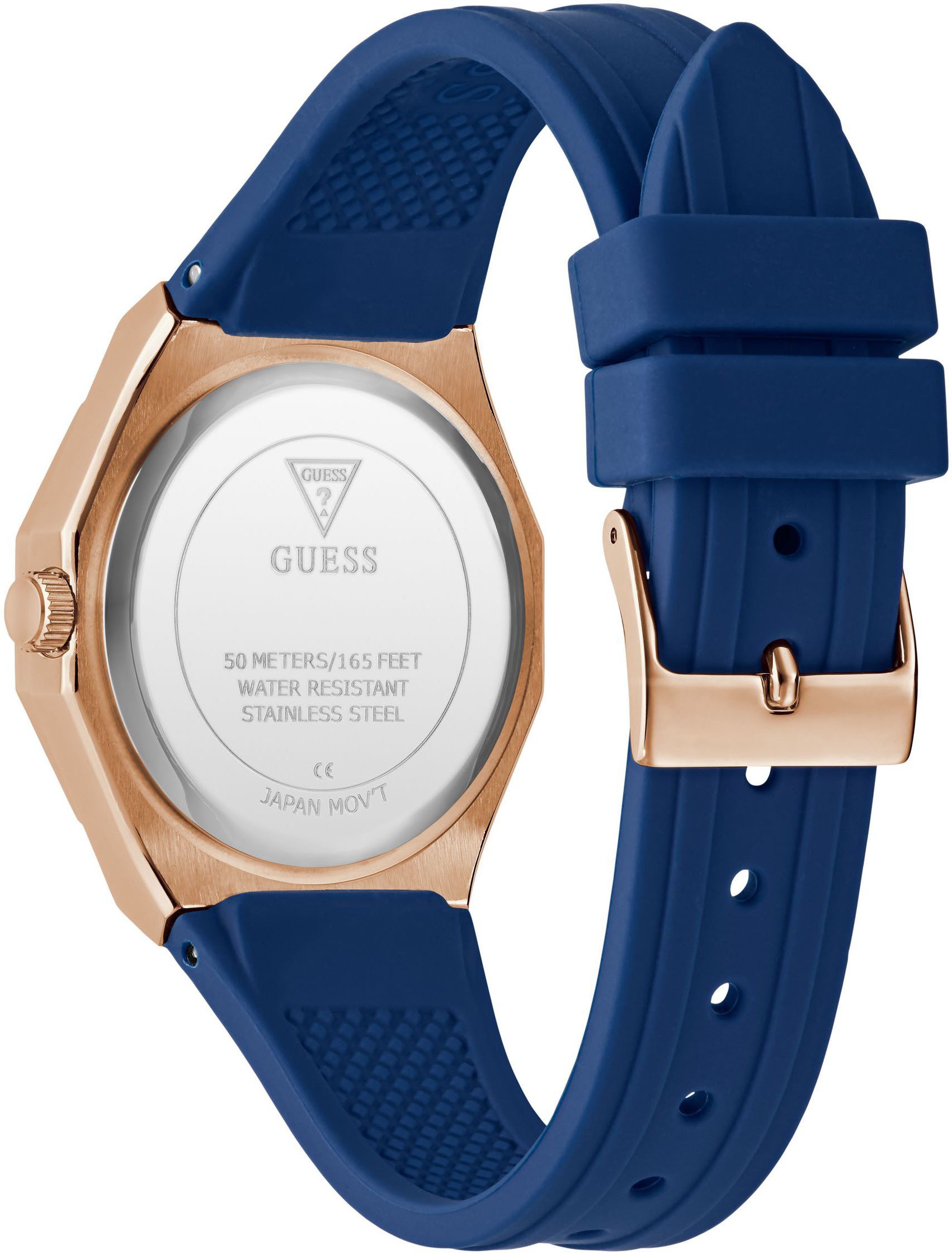 Guess Kwartshorloge Desire Horloge, dameshorloge, kristallen, mineraalglas, stalen band