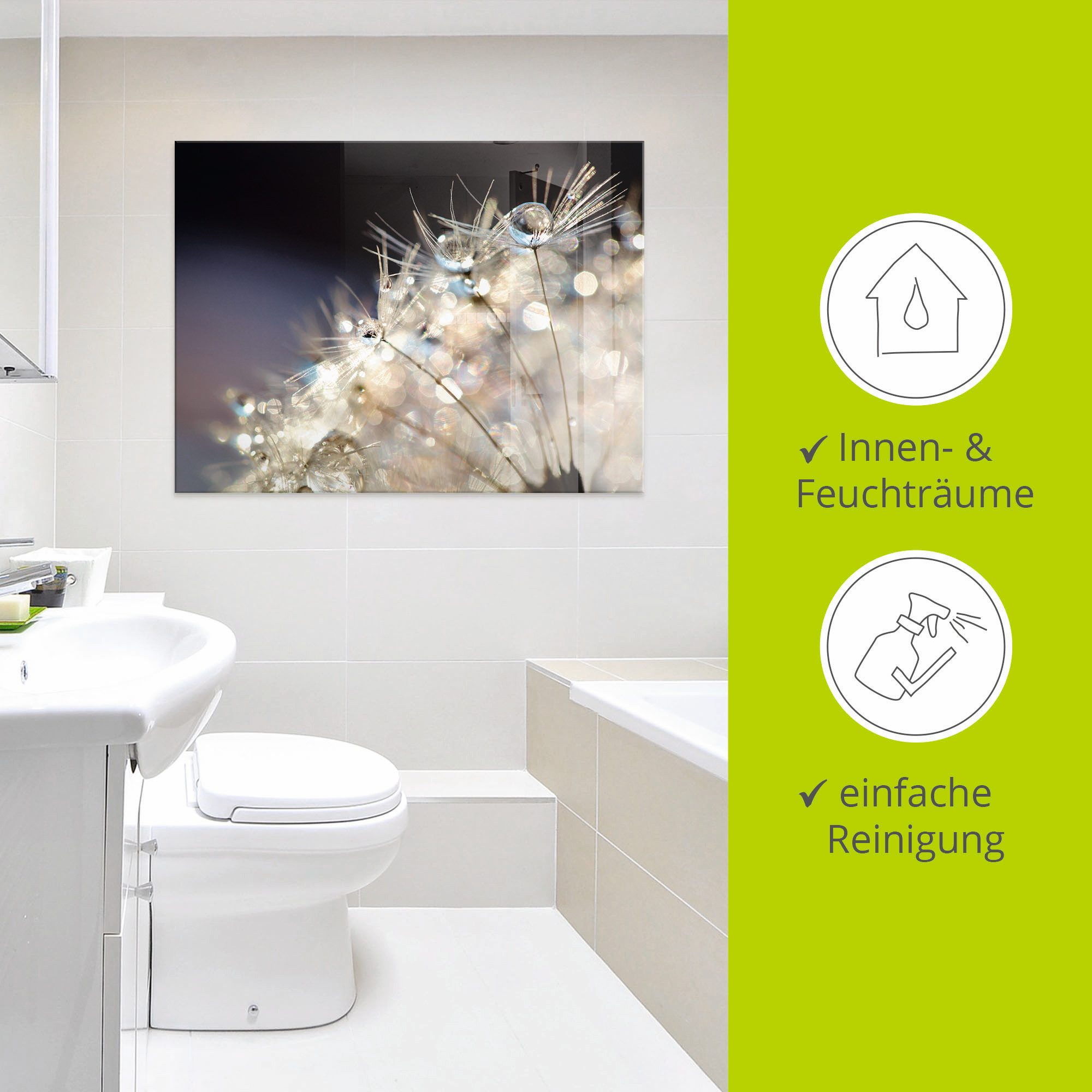 Artland Print op glas Pluizenbol fantasie in verschillende maten