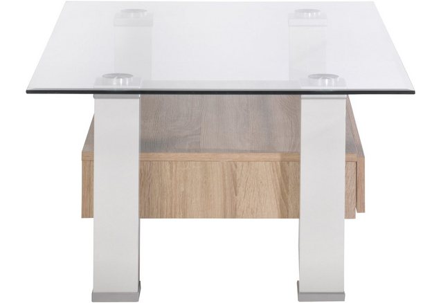 Salontafel met lade en vensterglasplaat Salontafel met lade en vensterglasplaat