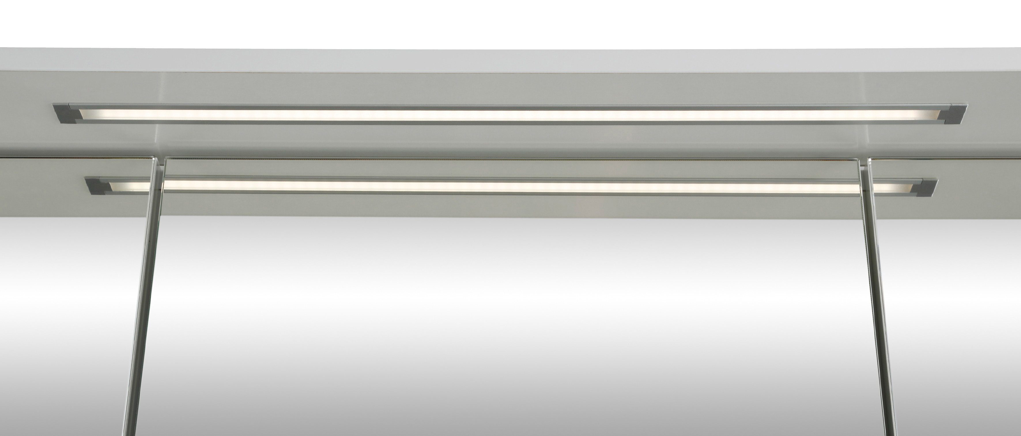 Schildmeyer Spiegelkast Profil 16 made in Germany Breedte 80 cm, 3-deurs, ledverlichting, schakelaar-/stekkerdoos