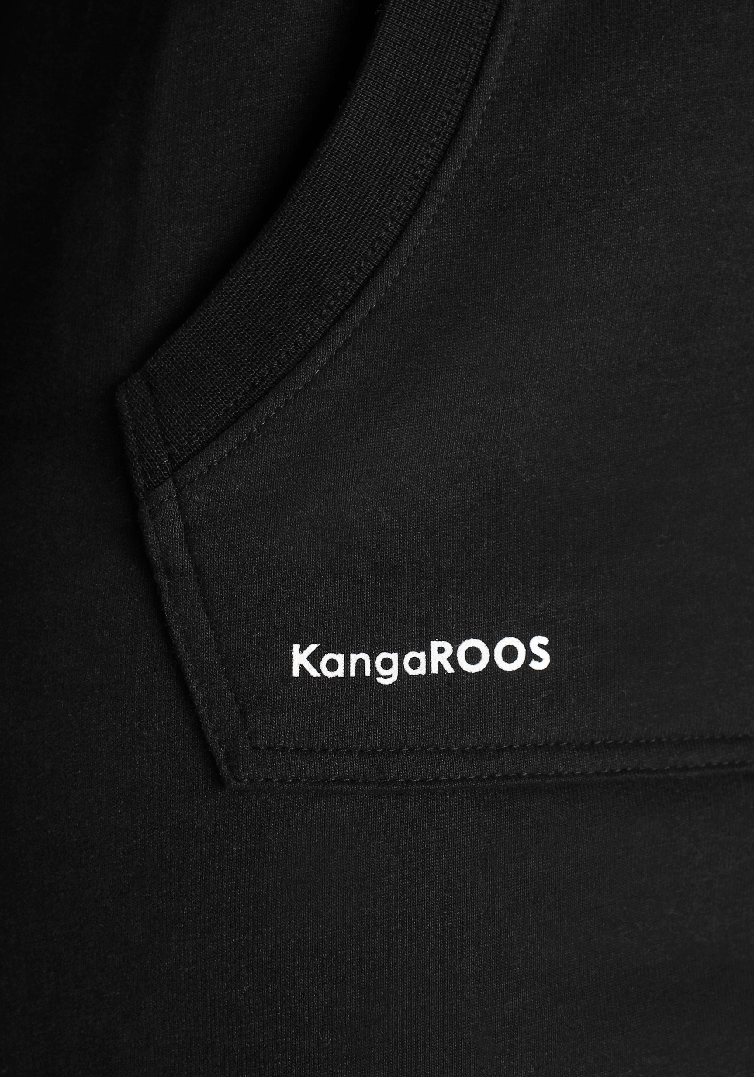 KangaROOS Sweatjurk knie-lang, figuurvolgend, van opgeruwde sweatstof, met capuchon