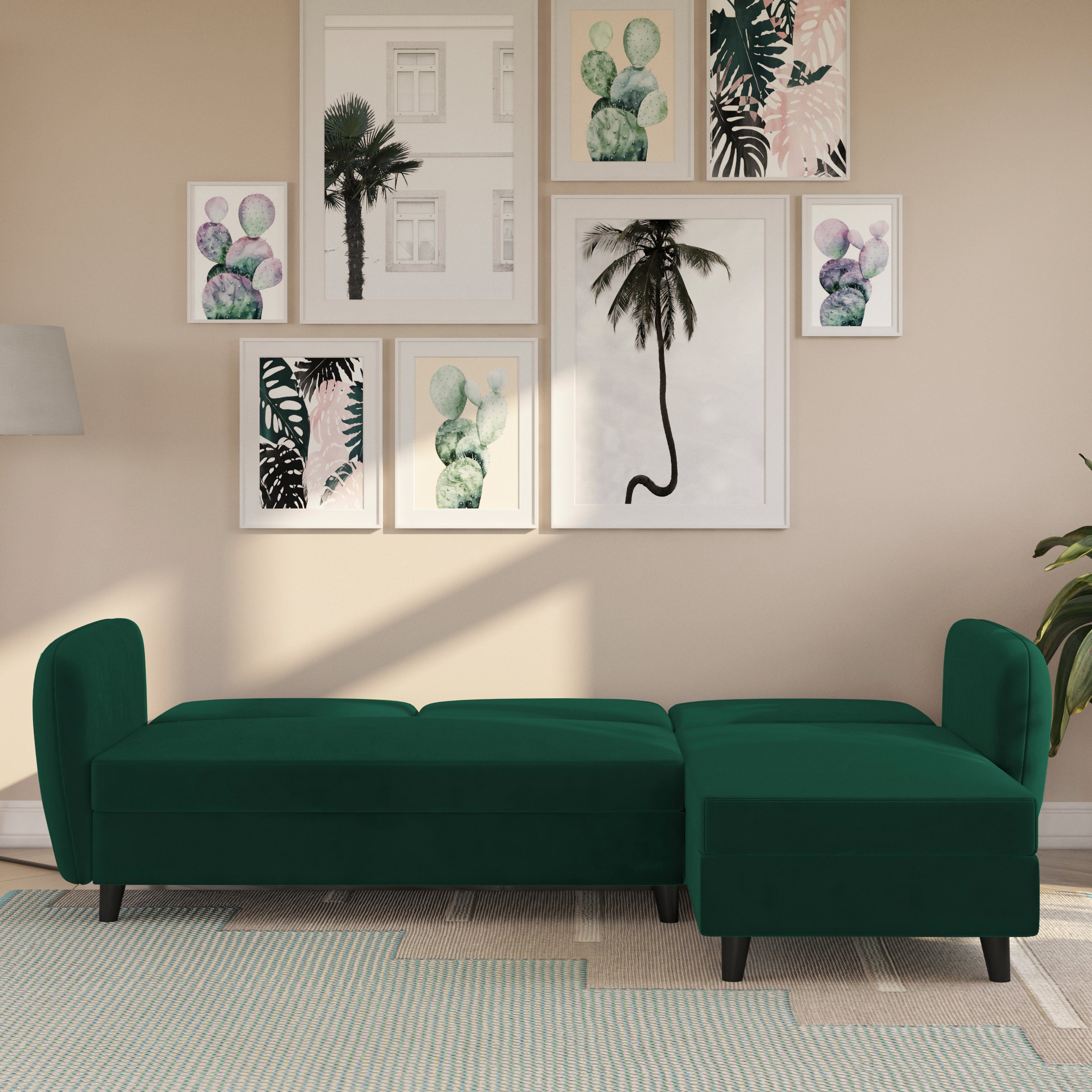 Dorel Home Hoekbank Perry, L-vorm Rugleuning, verschillende kleurvarianten, zithoogte 43 cm, breedte 219 cm