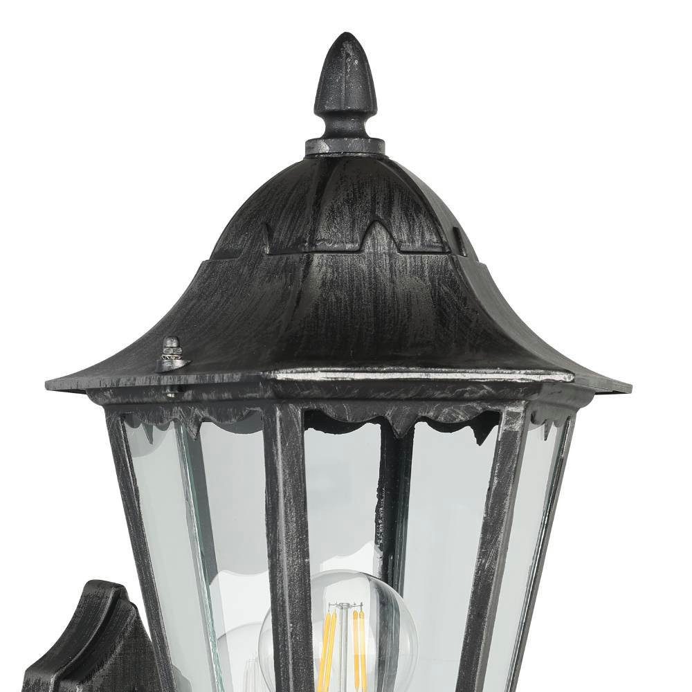 EGLO Wandlamp voor buiten NAVEDO wandlamp, buitenverlichting, zwart, zilver-patina, klassiek (1 stuk)
