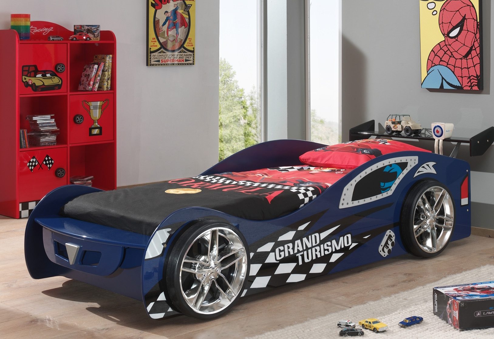 Vipack Kinderledikant Raceauto-ledikant eenpersoonsbedden blauw