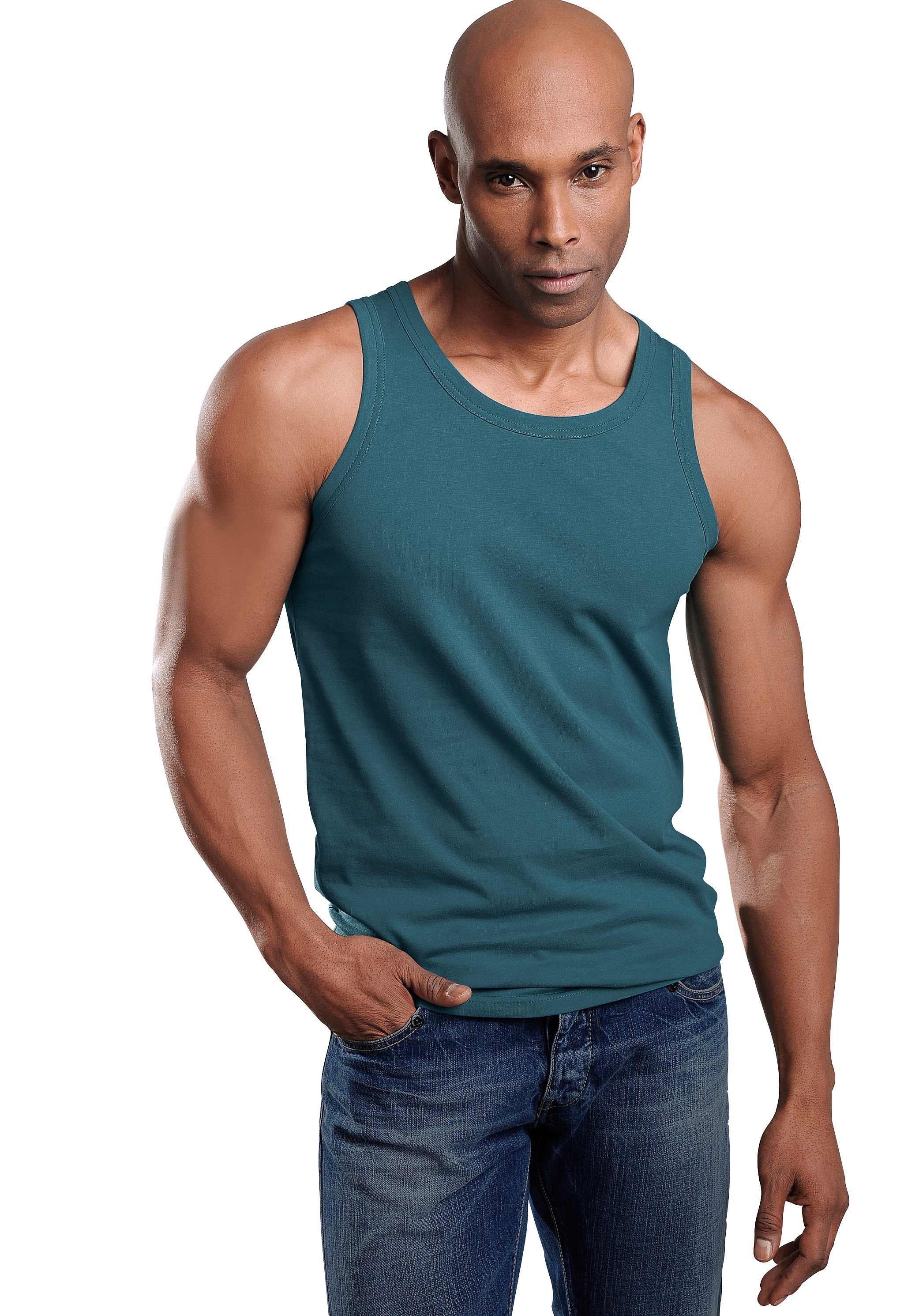 H.I.S Tanktop Onderhemd voor heren met ronde hals van katoen (set, 3-delig)