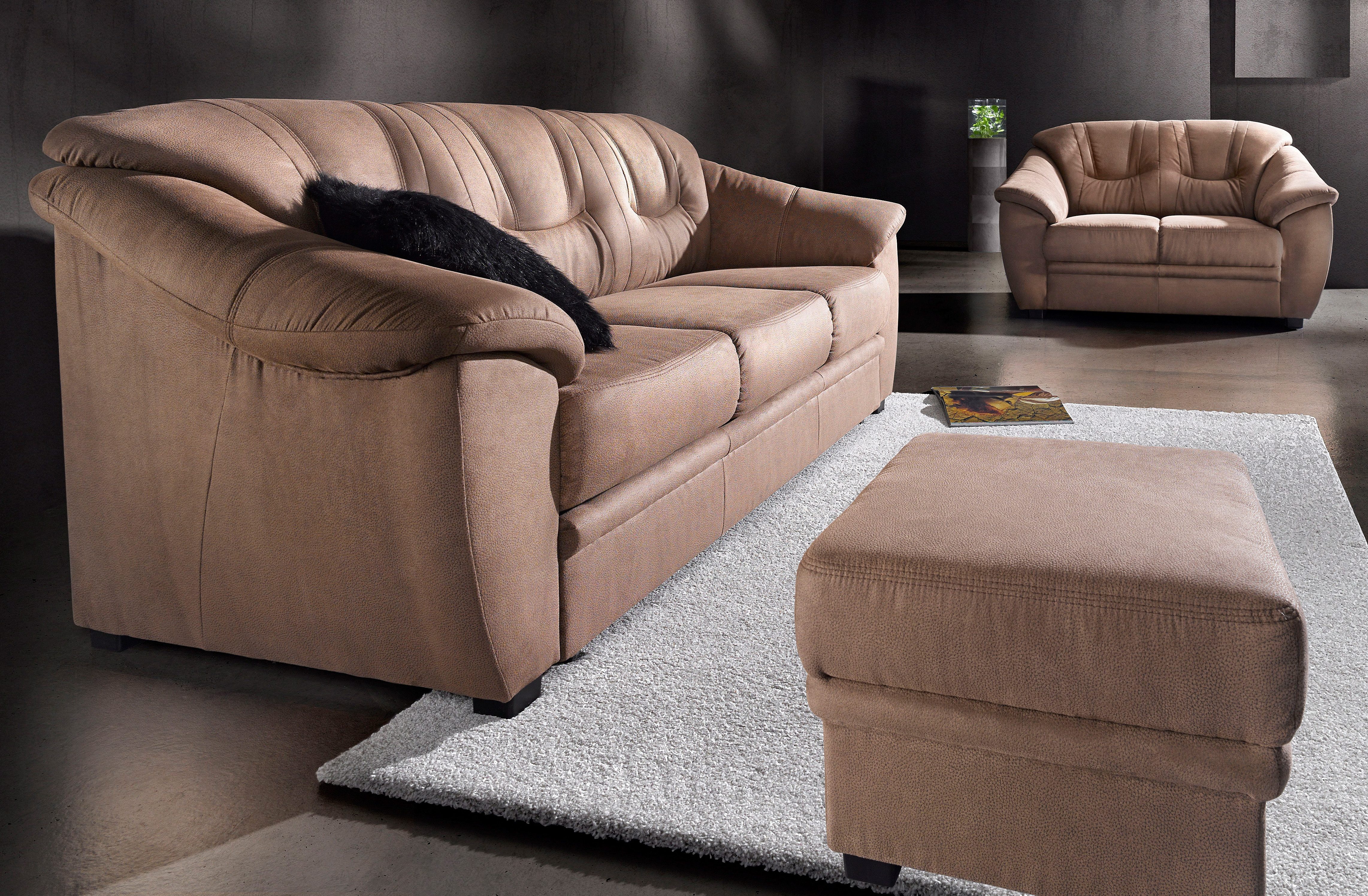 sit&more 3-zitsbank Safira inclusief comfortabele binnenvering, naar keuze met slaapfunctie