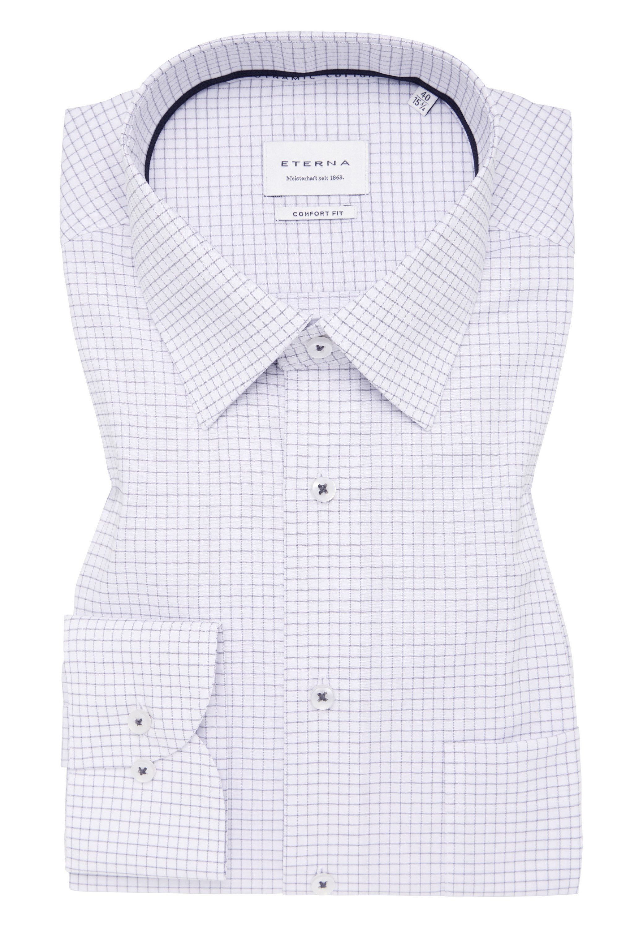 Eterna Overhemd met lange mouwen Comfort fit NON IRON (strijkvrij)