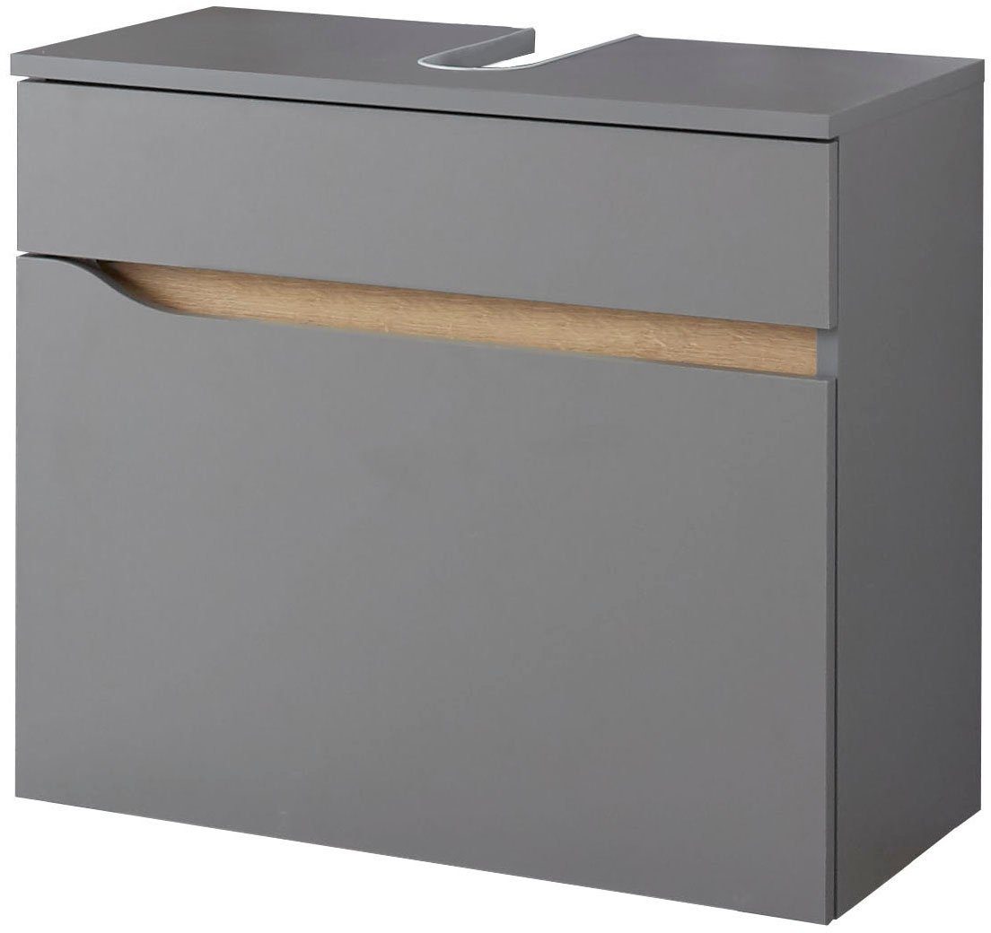 Saphir Badkamerserie Quickset 2-delig, wastafelonderkast met led-spiegel Wastafel 70 cm breed, zonder wastafel, 1 lade, badset (2-delig)