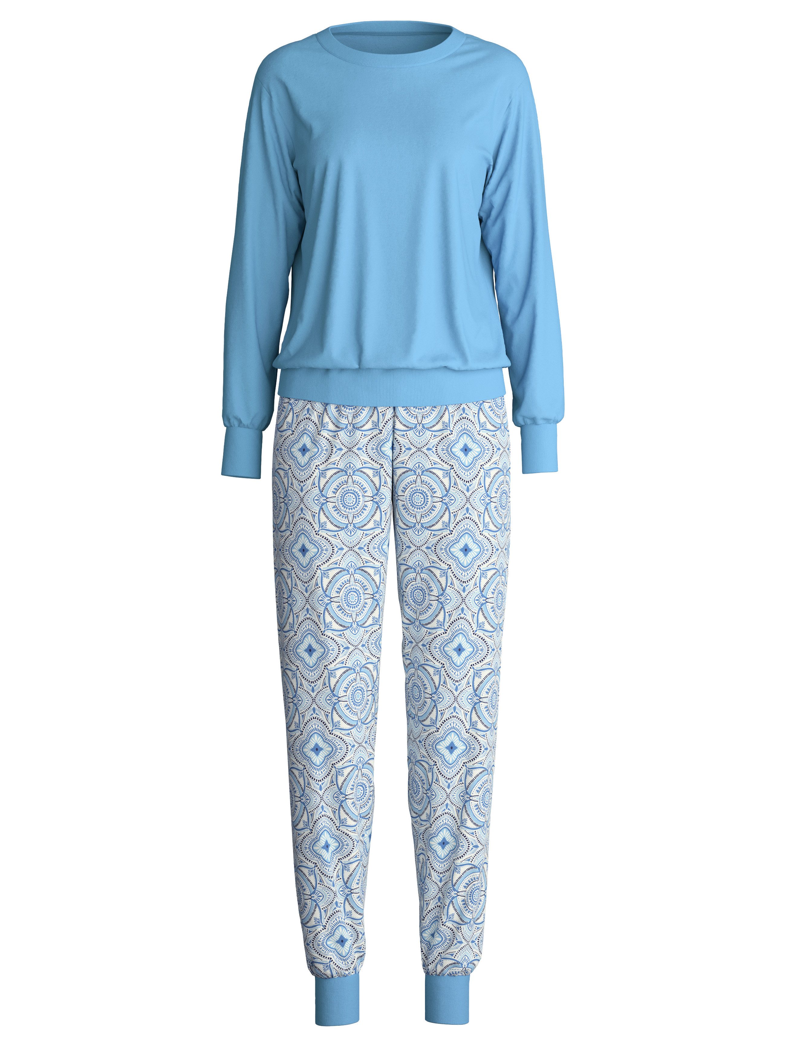 CALIDA Pyjama Cotton Stripes met zachte ribboorden aan de uiteinden (2-delig)
